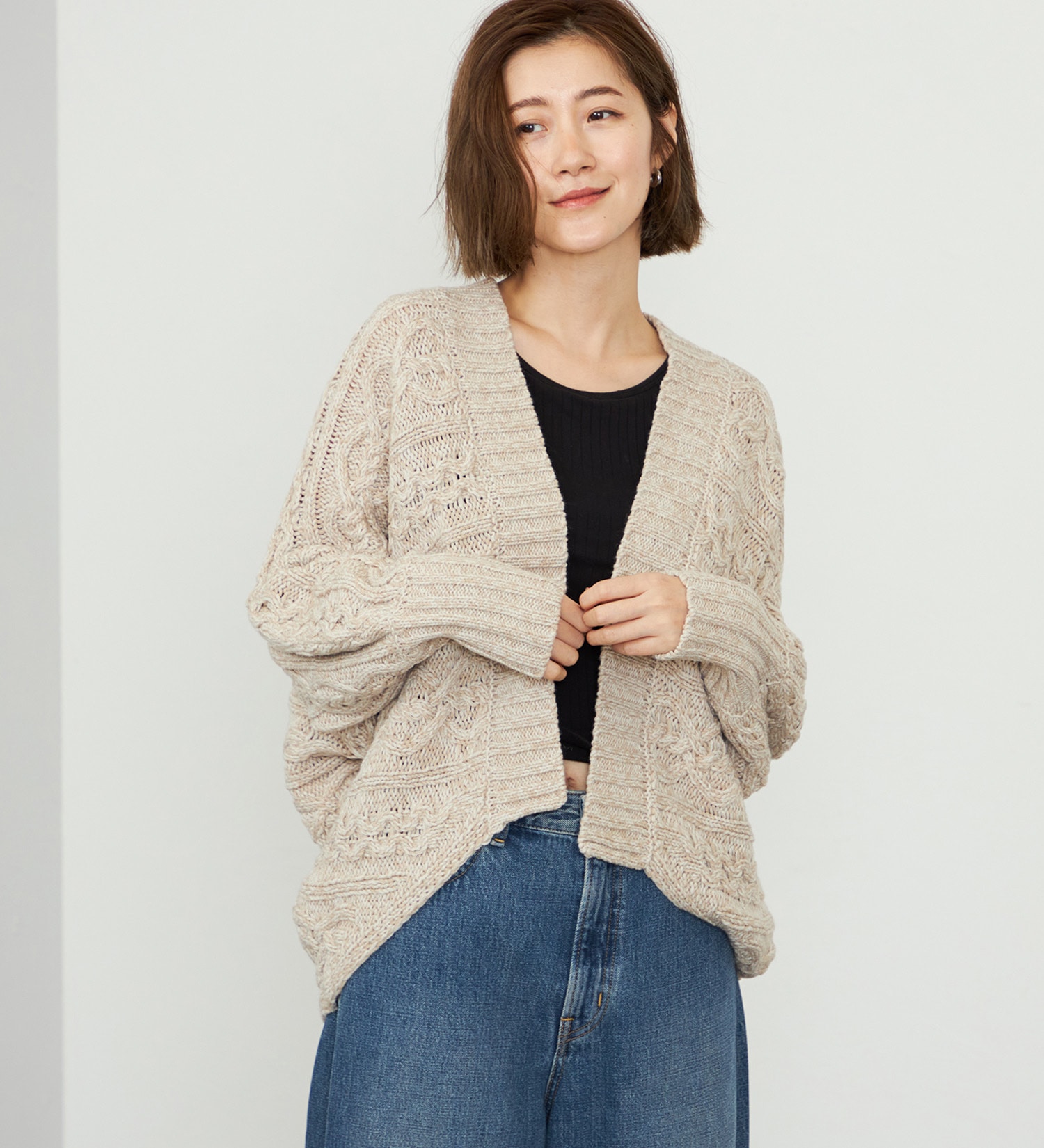 EDWIN(エドウイン)の【WEB・直営店舗限定】EDWIN LADIES ニットカーディガン|トップス/ニット/セーター/レディース|ベージュ