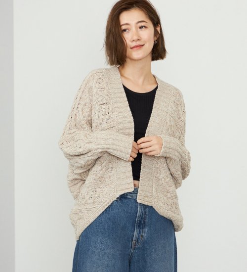 EDWIN(エドウイン)の【WEB・直営店舗限定】EDWIN LADIES ニットカーディガン|トップス/ニット/セーター/レディース|ベージュ