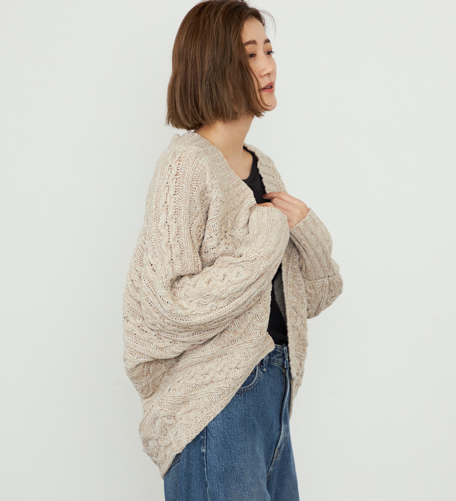 EDWIN(エドウイン)の【WEB・直営店舗限定】EDWIN LADIES ニットカーディガン|トップス/ニット/セーター/レディース|ベージュ