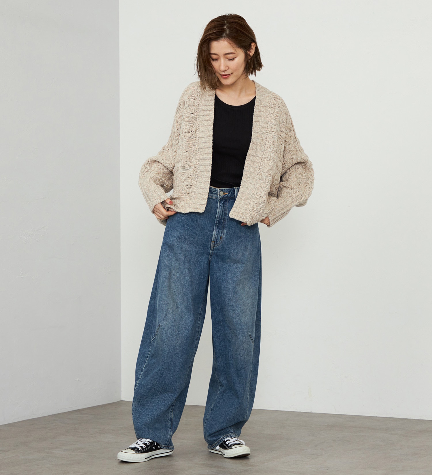 EDWIN(エドウイン)の【WEB・直営店舗限定】EDWIN LADIES ニットカーディガン|トップス/ニット/セーター/レディース|ベージュ