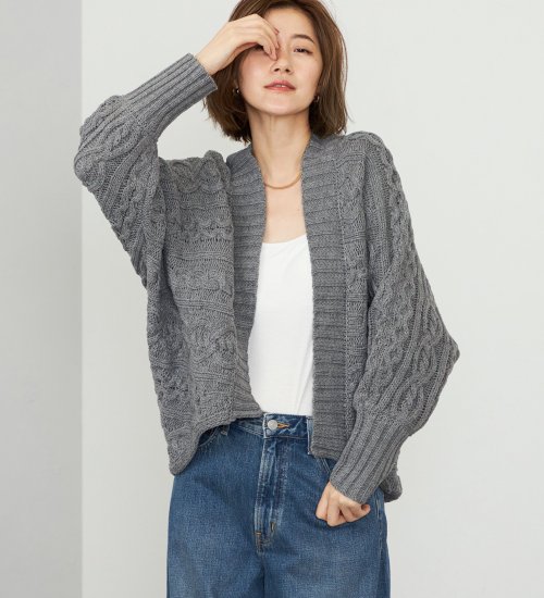 EDWIN(エドウイン)の【WEB・直営店舗限定】EDWIN LADIES ニットカーディガン|トップス/ニット/セーター/レディース|グレー