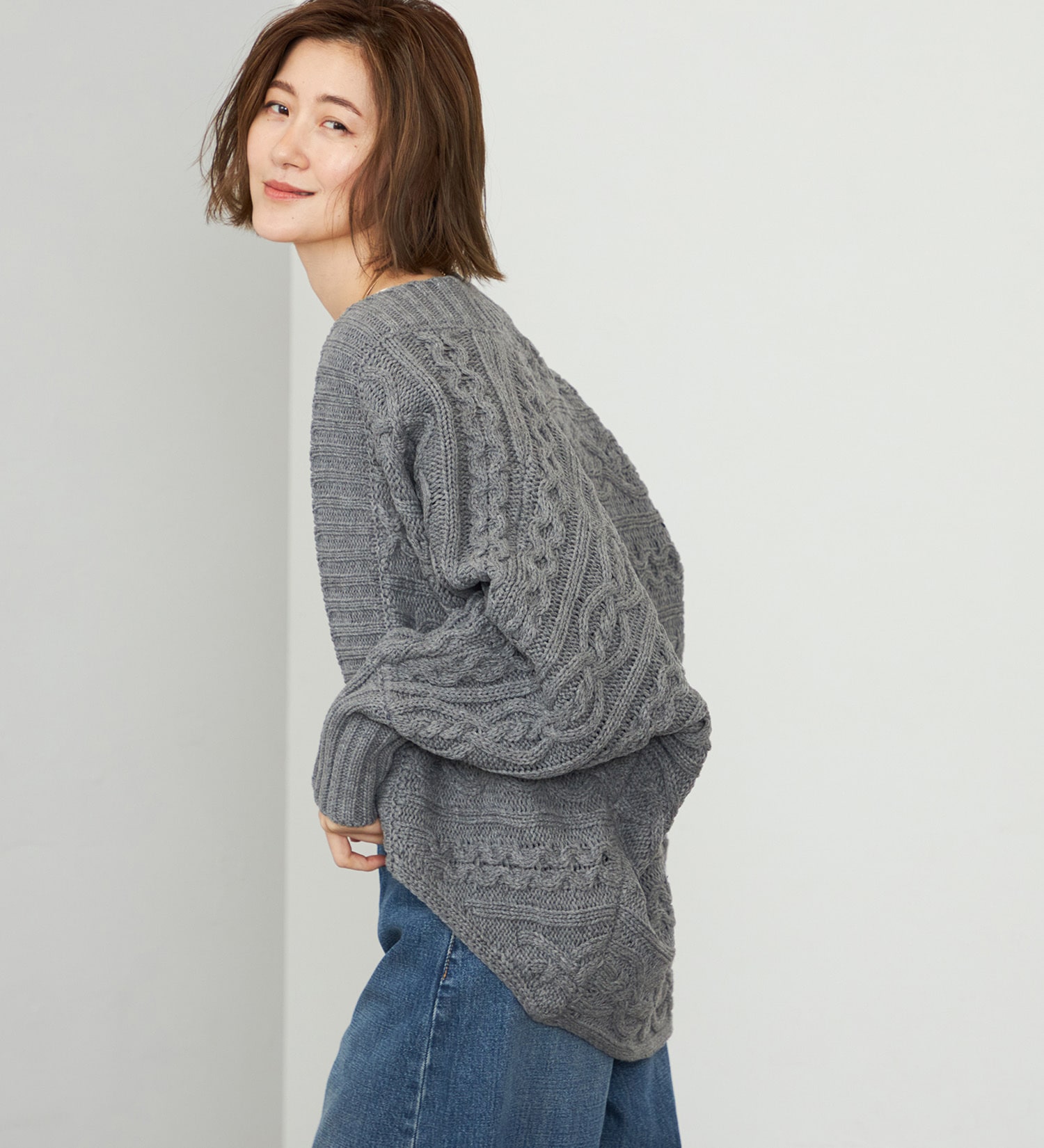 EDWIN(エドウイン)の【WEB・直営店舗限定】EDWIN LADIES ニットカーディガン|トップス/ニット/セーター/レディース|グレー
