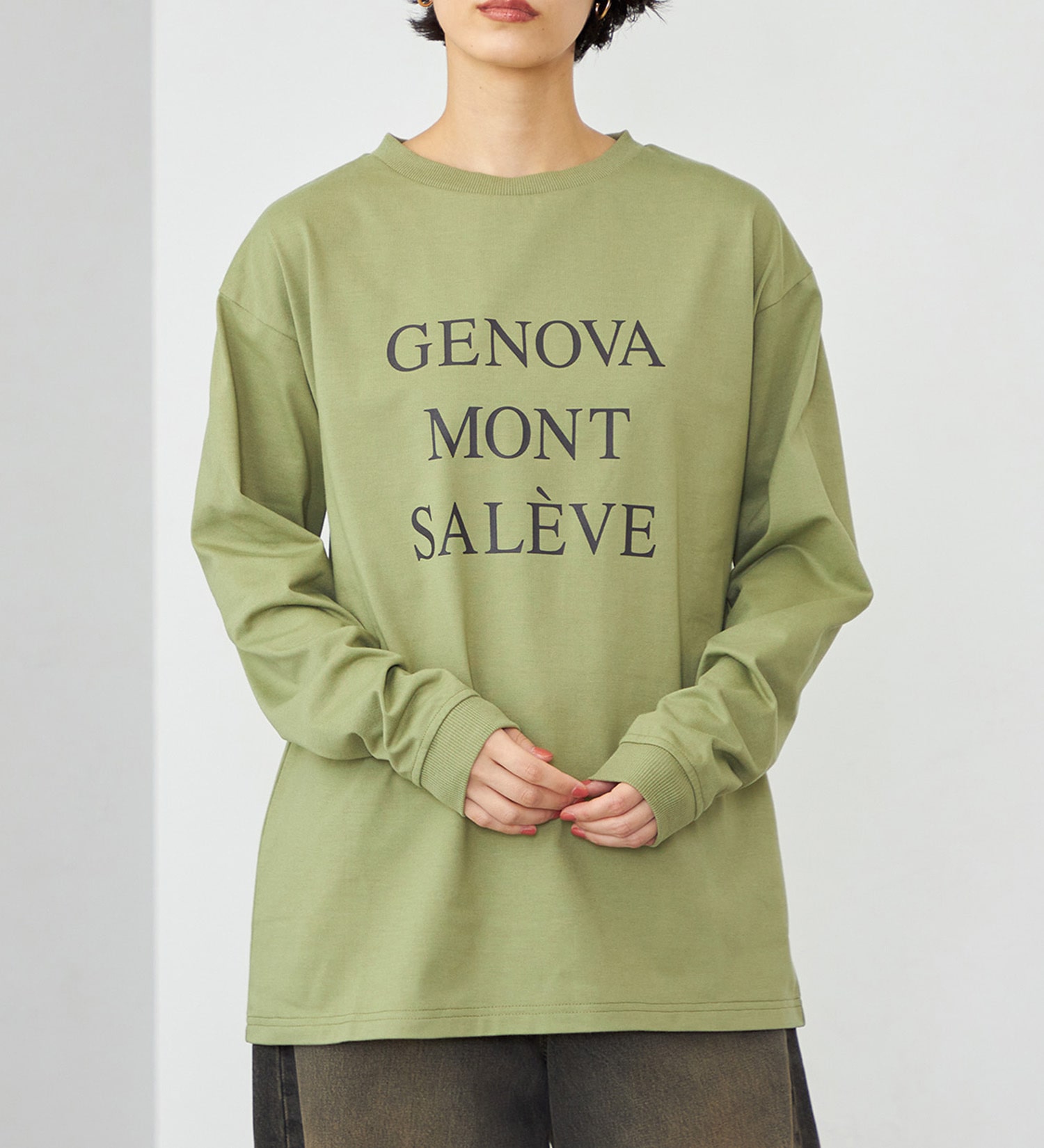 EDWIN(エドウイン)の【WEB・直営店舗限定】EDWIN LADIES オーバーサイズロンT/長袖|トップス/Tシャツ/カットソー/レディース|カーキ