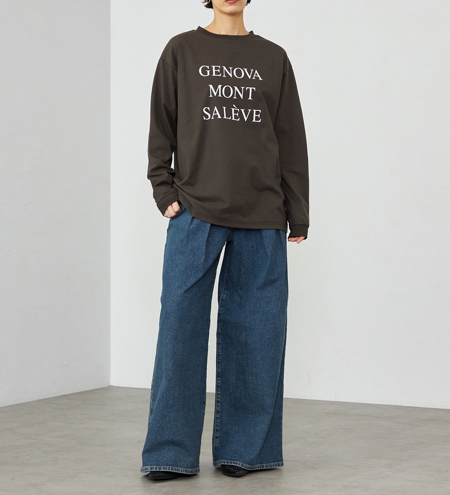 EDWIN(エドウイン)の【WEB・直営店舗限定】EDWIN LADIES オーバーサイズロンT/長袖|トップス/Tシャツ/カットソー/レディース|ブラック