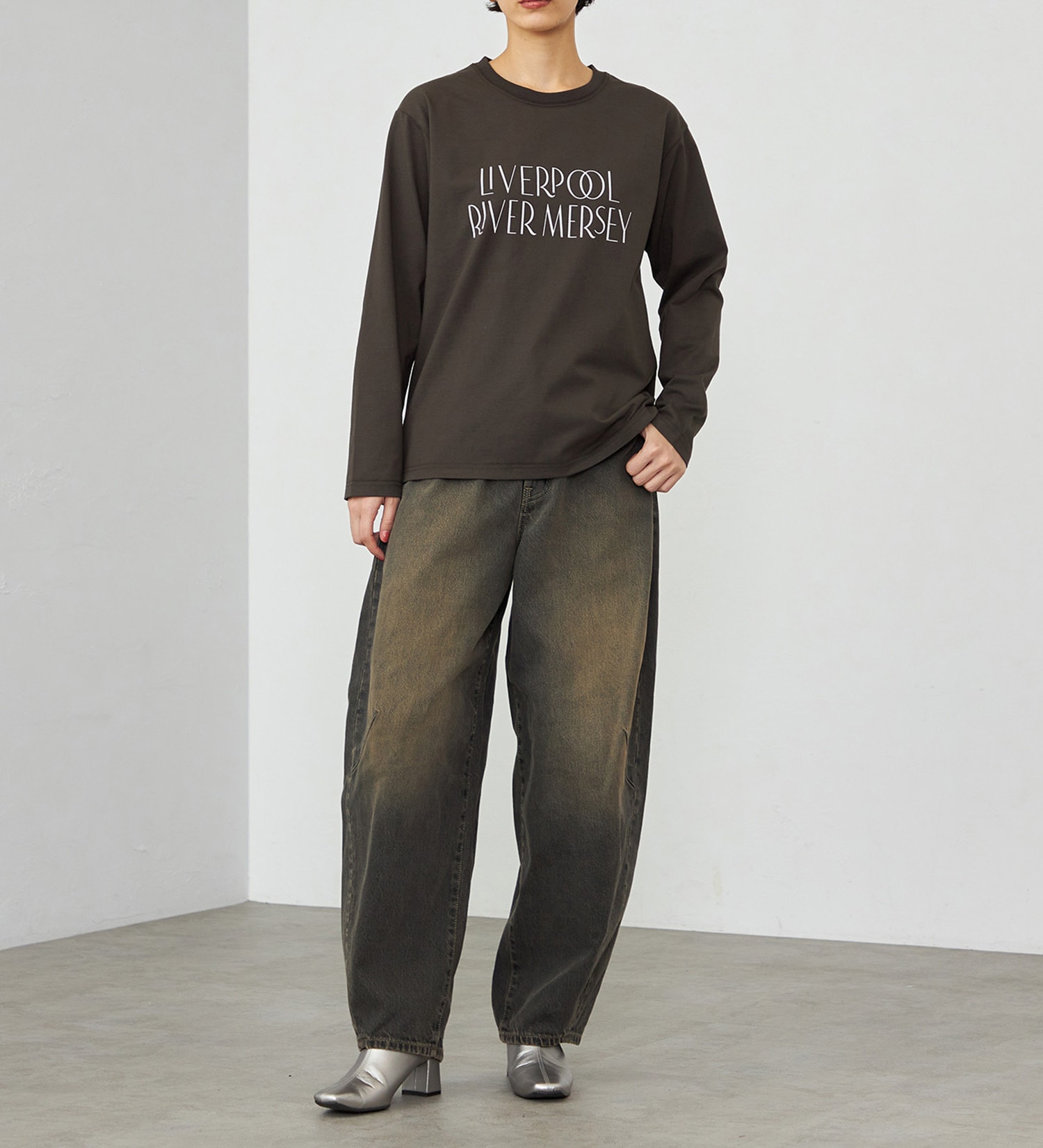 EDWIN(エドウイン)の【WEB・直営店舗限定】EDWIN LADIES レギュラーフィットロンT/長袖|トップス/Tシャツ/カットソー/レディース|ブラック
