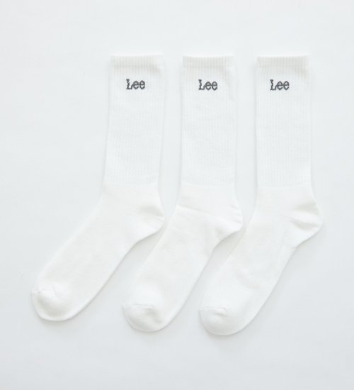 Lee メンズ3Pソックス パイルベーシッククルー