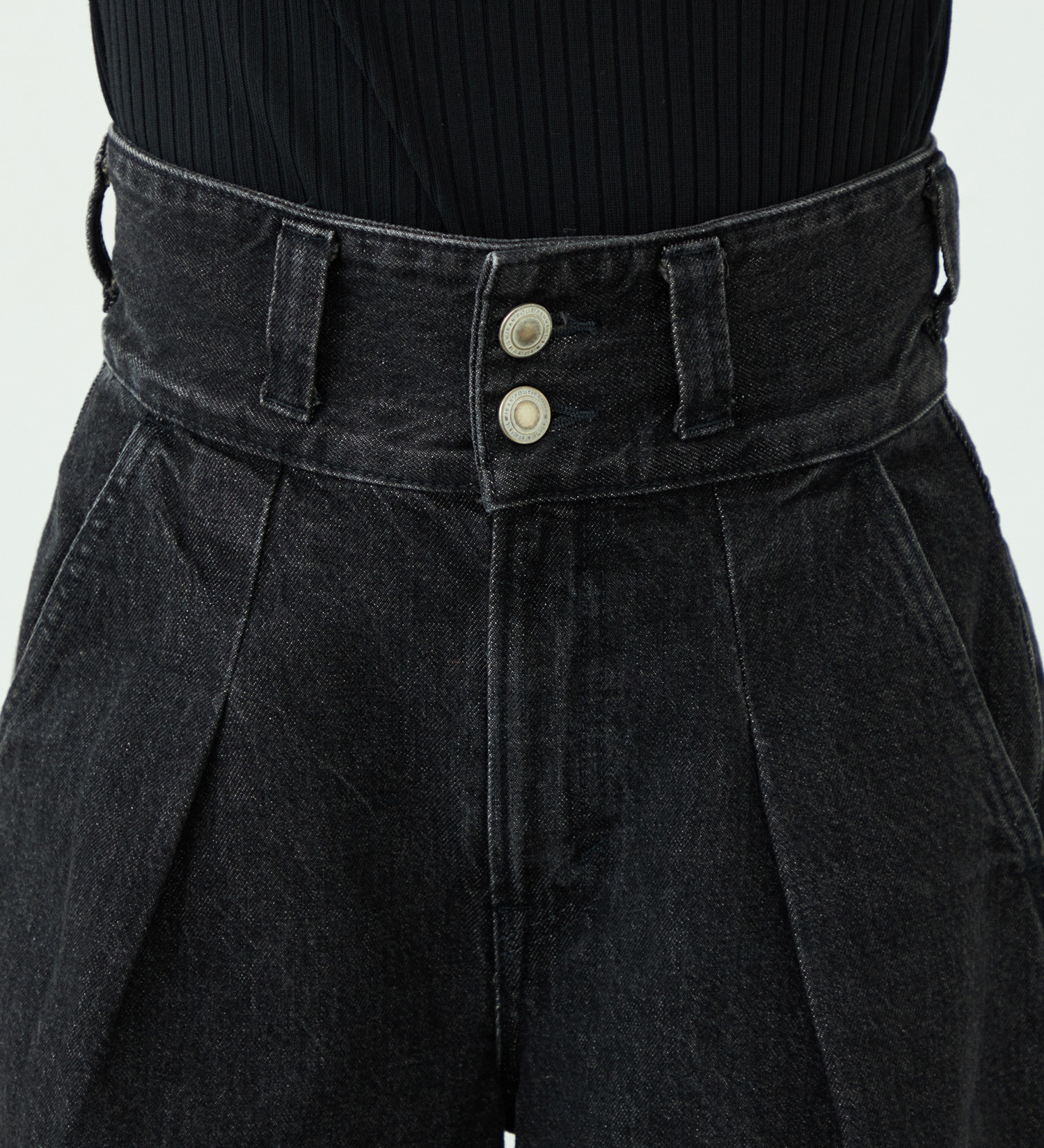 SOMETHING(サムシング)の【予約】atelier SOMETHING TLEB BALLOON DENIM PANTS/カーブデニムパンツ|パンツ/デニム/ジーンズパンツ/レディース|ブラックデニム