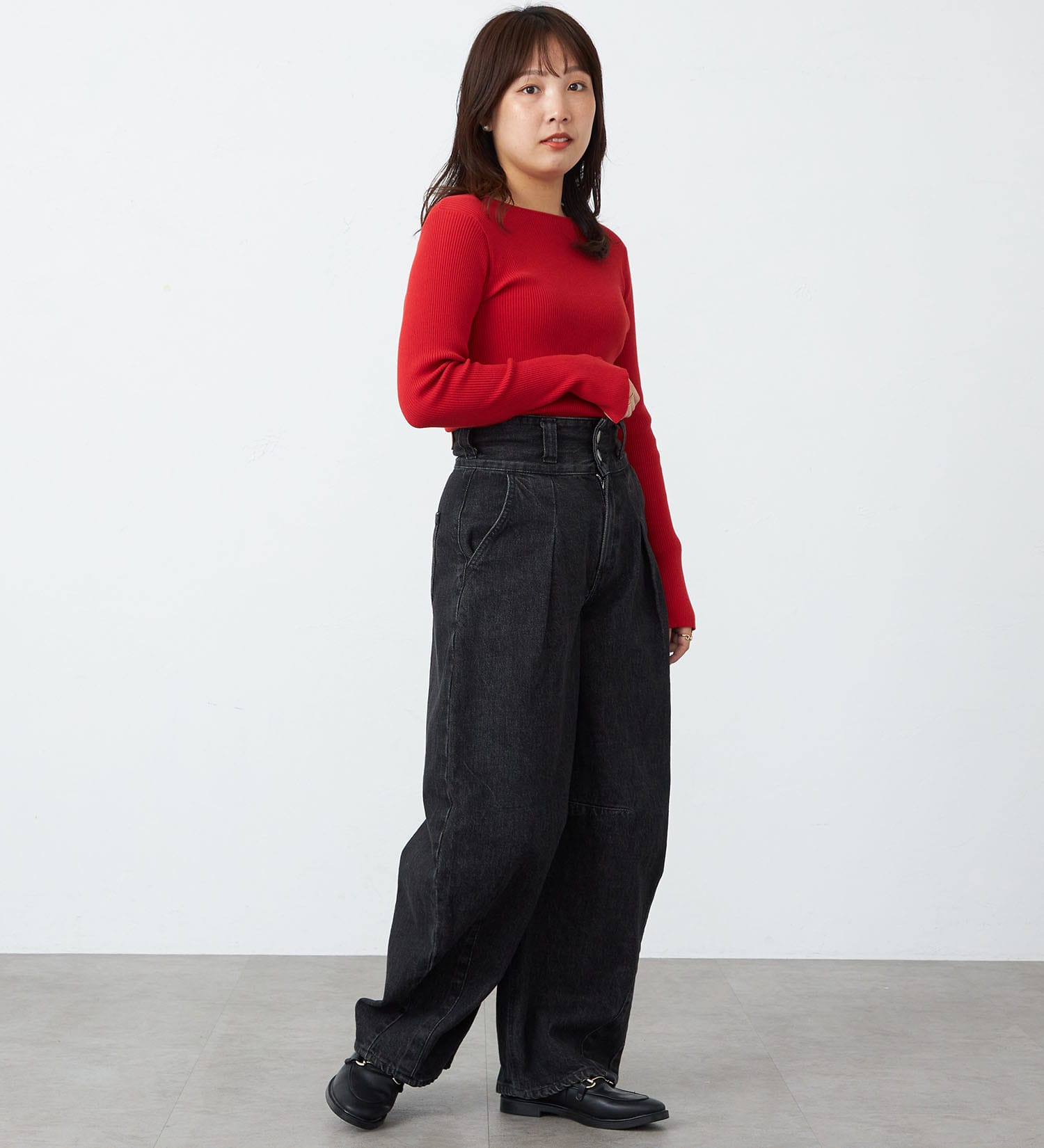 SOMETHING(サムシング)の【試着対象】atelier SOMETHING TLEB BALLOON DENIM PANTS/カーブデニムパンツ|パンツ/デニム/ジーンズパンツ/レディース|ブラックデニム