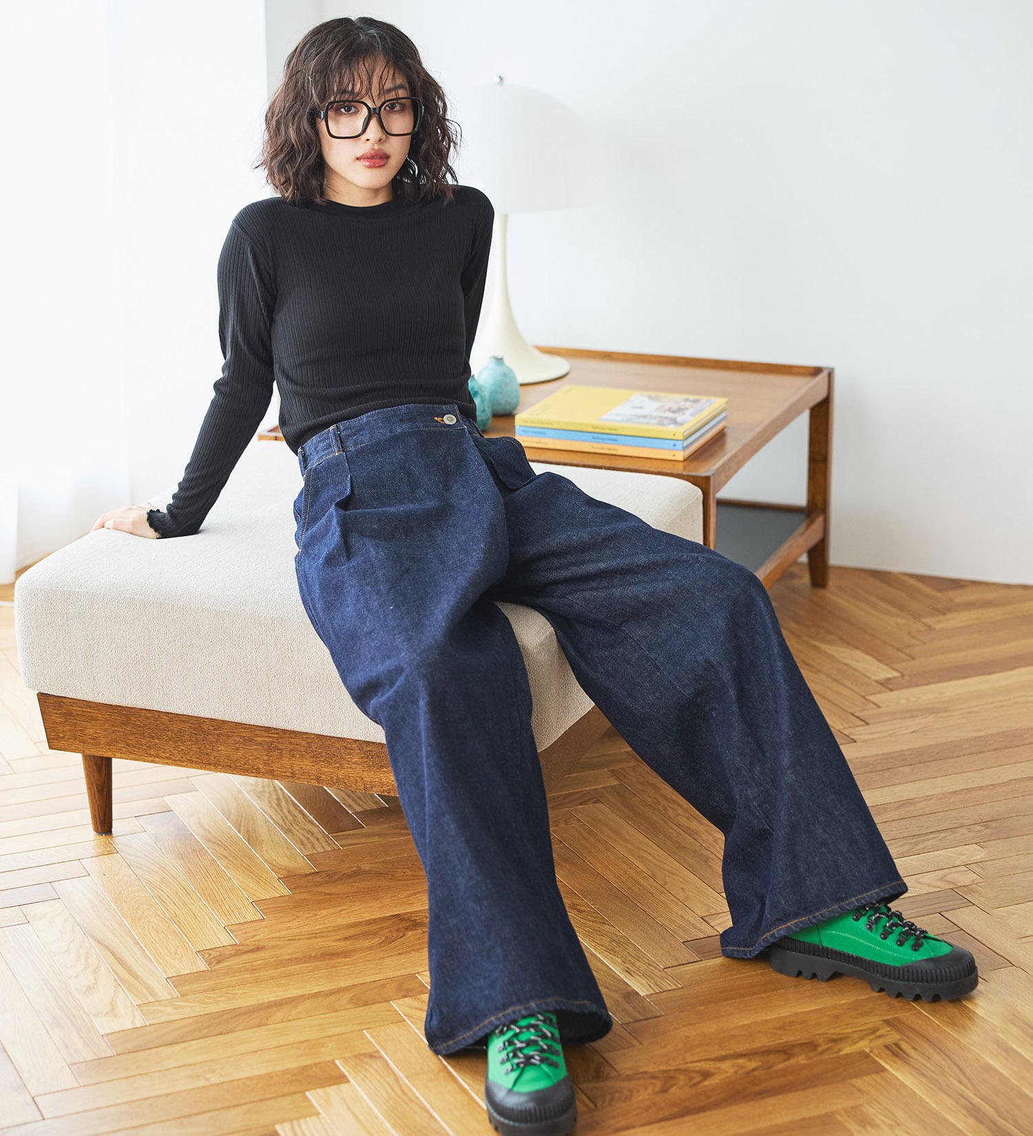 SOMETHING(サムシング)の【予約】atelier SOMETHING WRAP WIDE PANTS/アトリエサムシングラップワイドパンツ|パンツ/デニム/ジーンズパンツ/レディース|インディゴブルー
