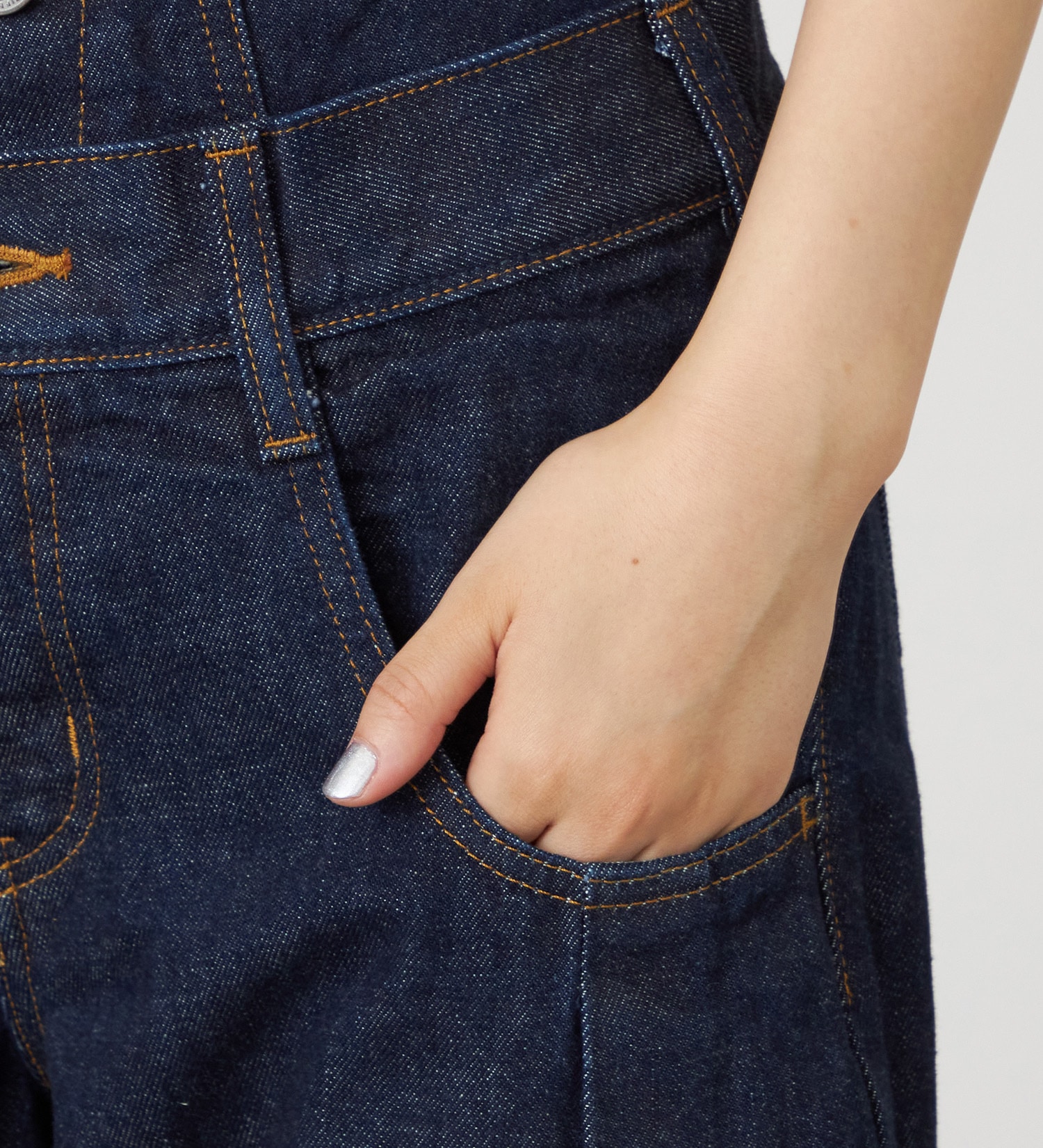 SOMETHING(サムシング)のatelier SOMETHING　DOUBLE BELT WIDE PANTS/ダブルベルトワイドパンツ|パンツ/デニム/ジーンズパンツ/レディース|インディゴブルー