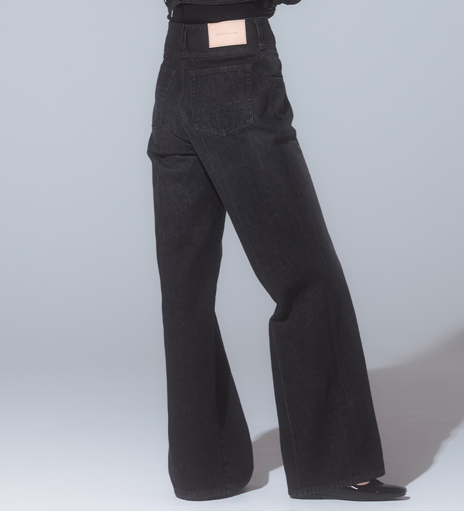 SOMETHING(サムシング)の【予約】atelier SOMETHING CORSET FLARE/コルセットフレアデニム|パンツ/デニム/ジーンズパンツ/レディース|ブラック