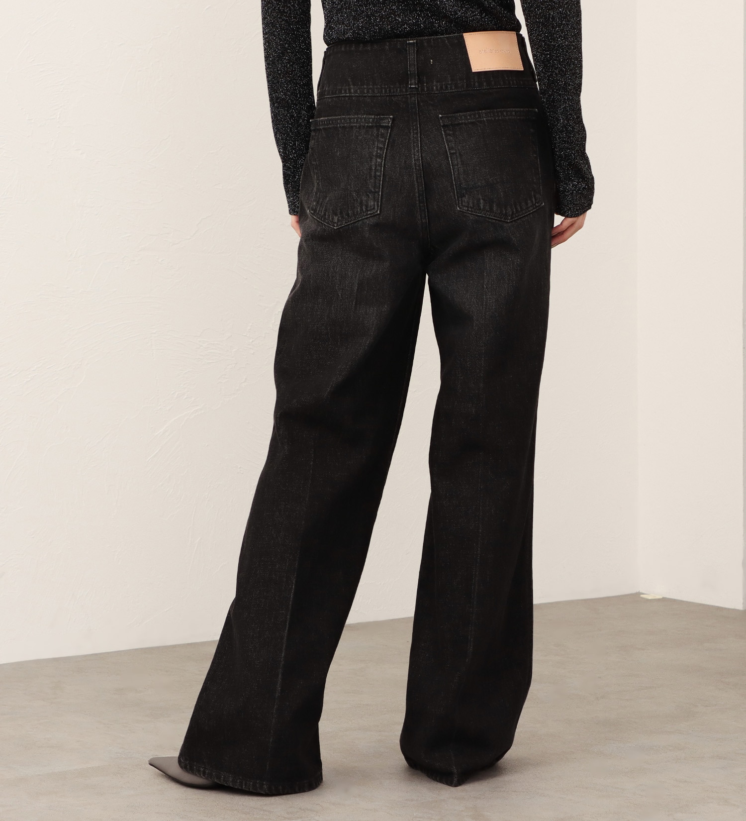 SOMETHING(サムシング)の【予約】atelier SOMETHING CORSET FLARE/コルセットフレアデニム|パンツ/デニム/ジーンズパンツ/レディース|ブラック