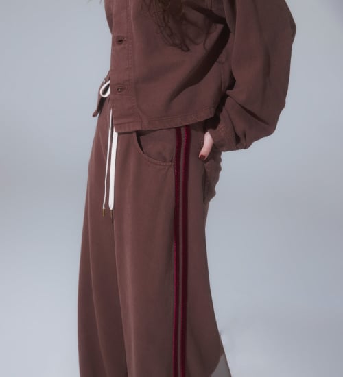 【予約】atelier SOMETHING drape LINE PANTS/ドレープラインデニムパンツ