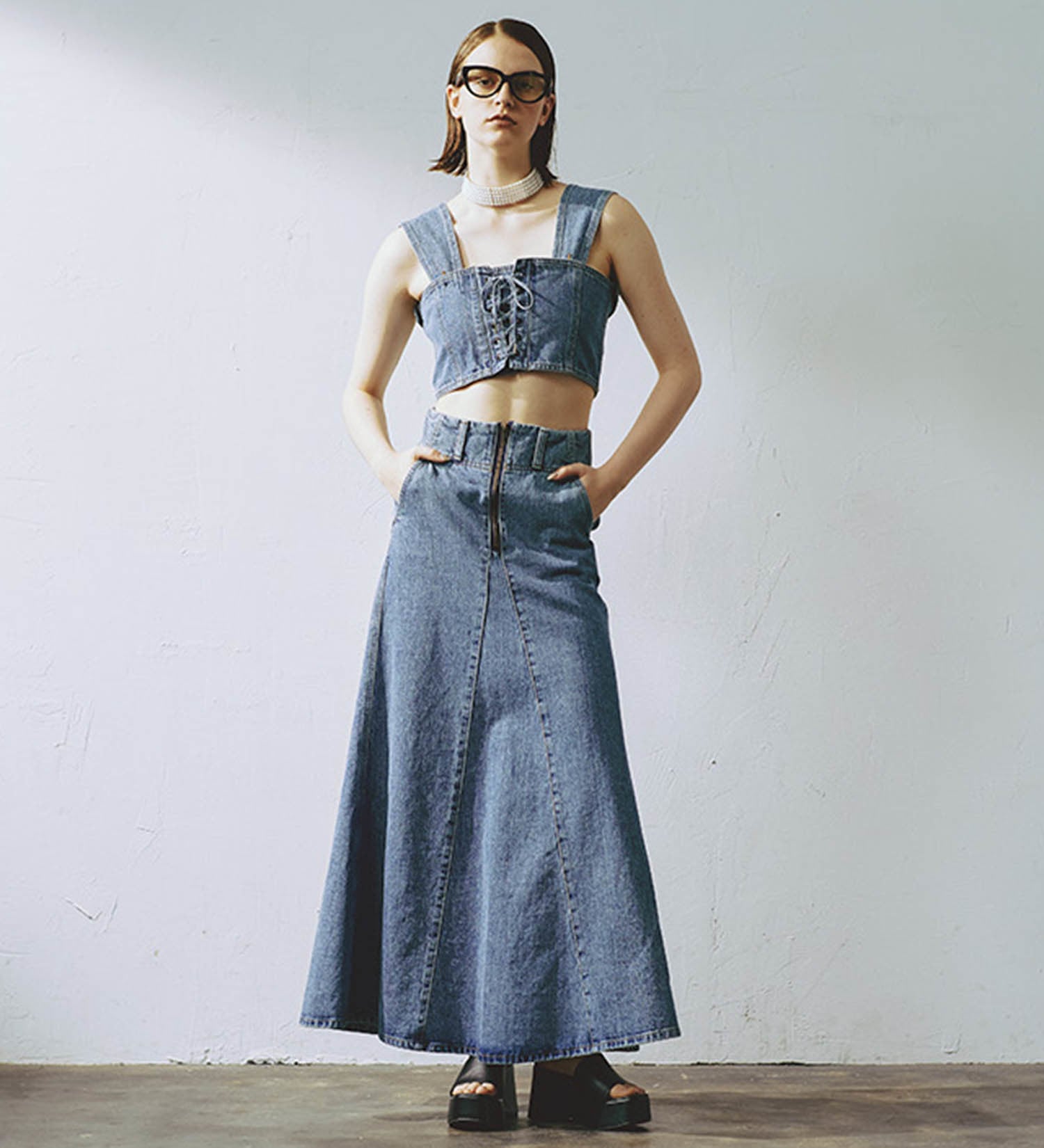 SOMETHING(サムシング)のatelier SOMETHING MERMAID DENIM SKIRT/マーメイドデニムスカート|スカート/デニムスカート/レディース|淡色ブルー