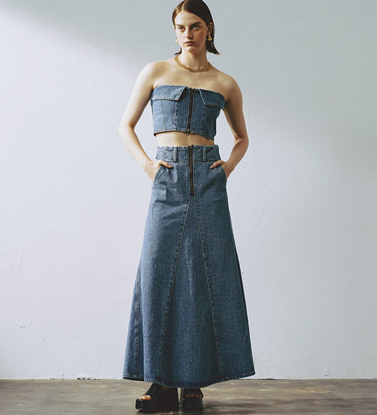 SOMETHING(サムシング)のatelier SOMETHING MERMAID DENIM SKIRT/マーメイドデニムスカート|スカート/デニムスカート/レディース|淡色ブルー