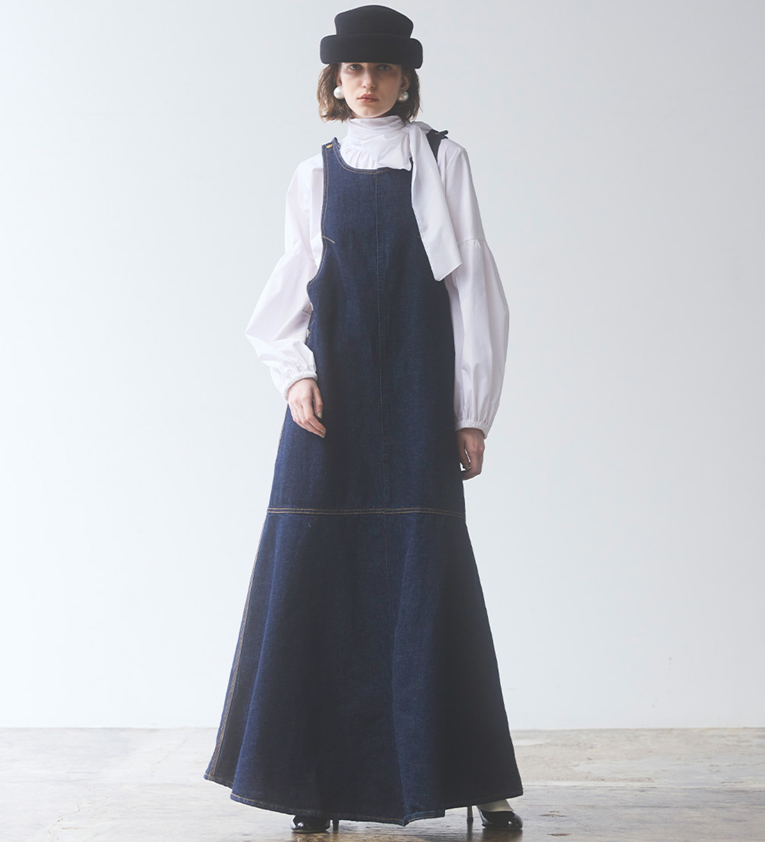 SOMETHING(サムシング)のatelier SOMETHING　AMERICAN SLEEVE ONEPIECE/アメリカンスリーブワンピース|ワンピース/ワンピース/レディース|インディゴブルー