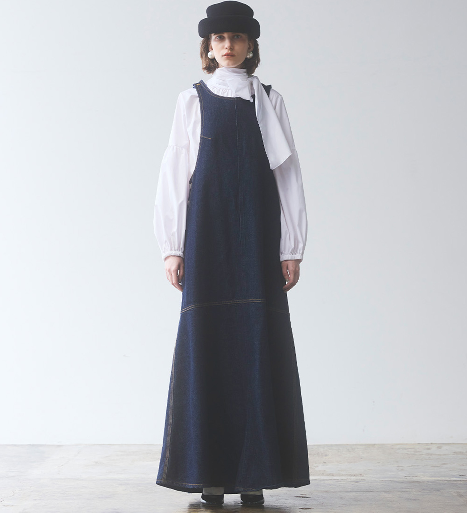 SOMETHING(サムシング)のatelier SOMETHING　AMERICAN SLEEVE ONEPIECE/アメリカンスリーブワンピース|ワンピース/ワンピース/レディース|インディゴブルー