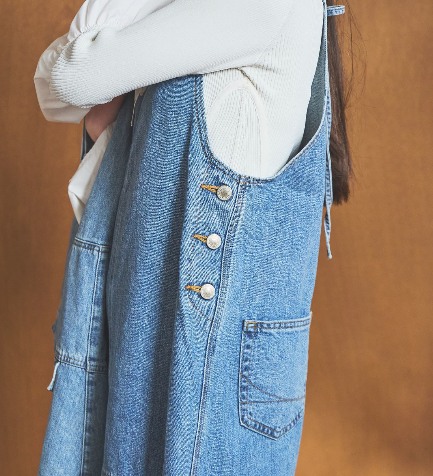 SOMETHING(サムシング)のatelier SOMETHING　AMERICAN SLEEVE ONEPIECE/アメリカンスリーブワンピース|ワンピース/ワンピース/レディース|淡色ブルー