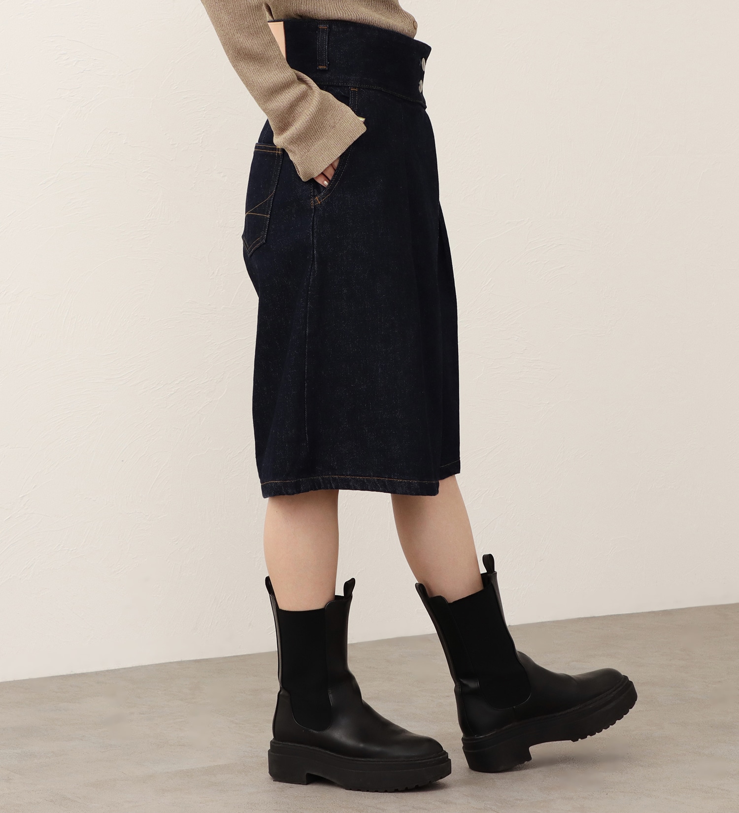 SOMETHING(サムシング)の【予約】atelier SOMETHING WRAP SHORTS/ラップデニムショーツ|//レディース|インディゴブルー