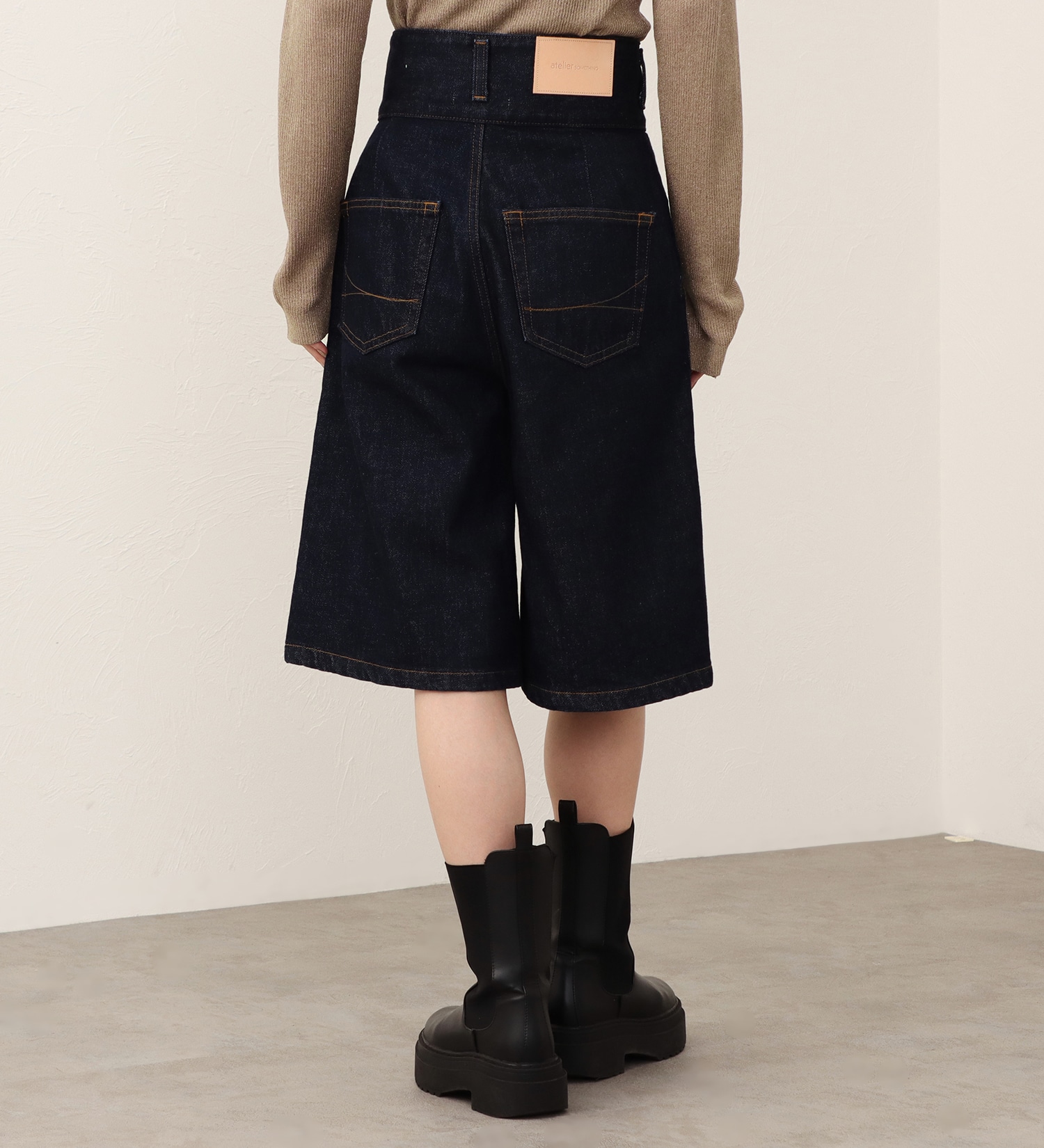 SOMETHING(サムシング)の【予約】atelier SOMETHING WRAP SHORTS/ラップデニムショーツ|//レディース|インディゴブルー