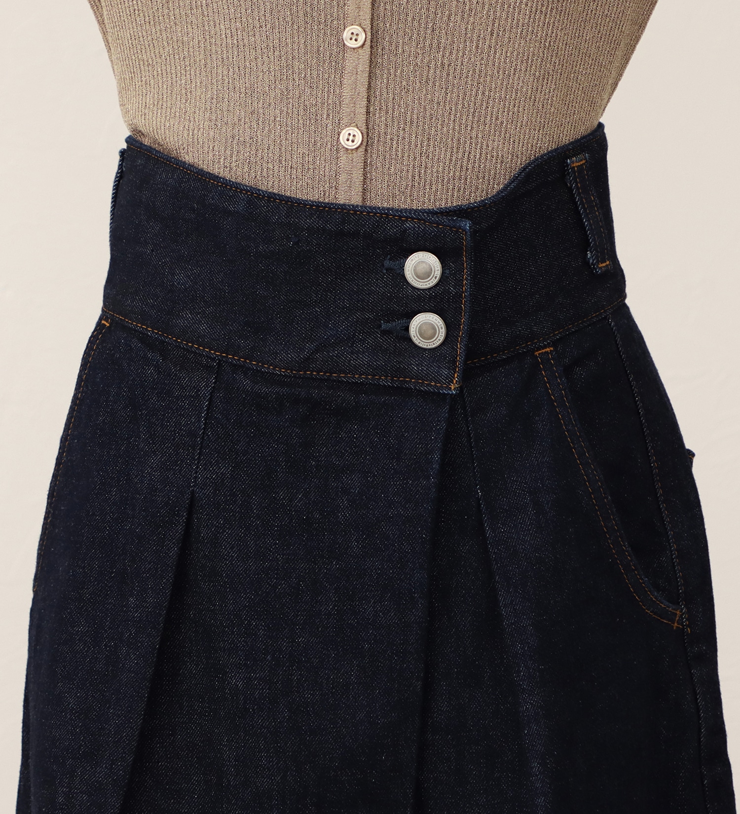 SOMETHING(サムシング)の【予約】atelier SOMETHING WRAP SHORTS/ラップデニムショーツ|//レディース|インディゴブルー