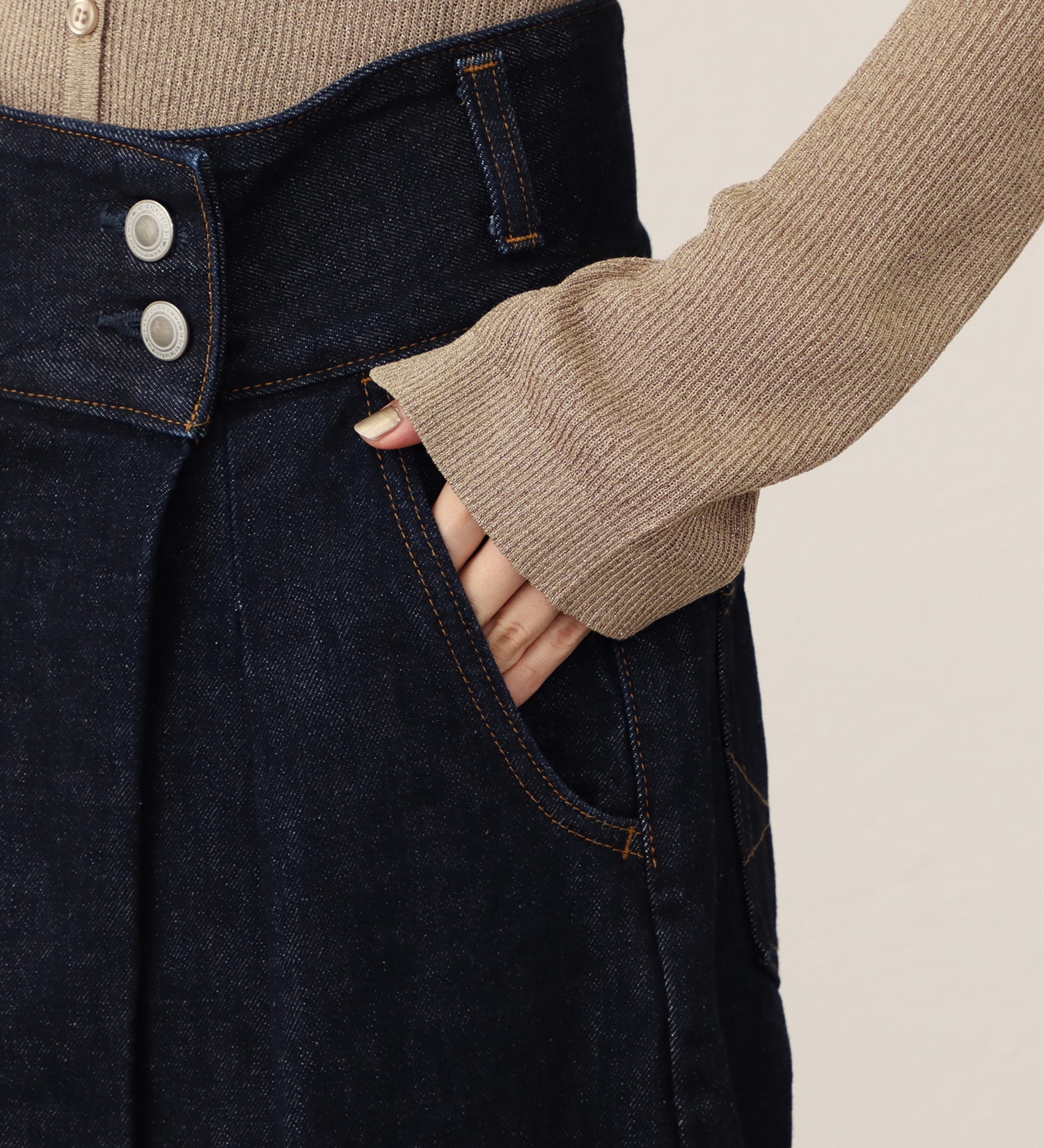 SOMETHING(サムシング)の【予約】atelier SOMETHING WRAP SHORTS/ラップデニムショーツ|//レディース|インディゴブルー