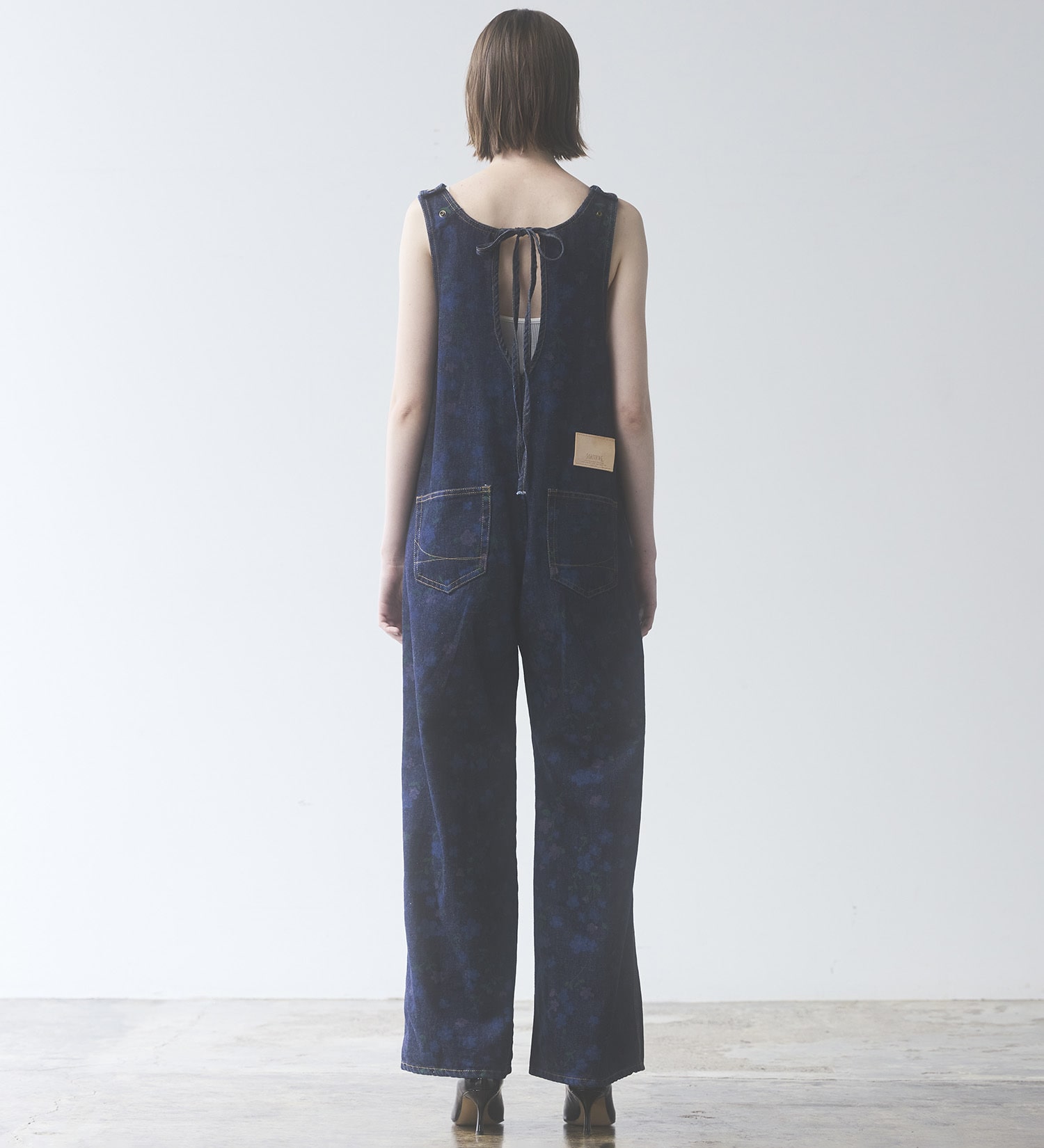 SOMETHING(サムシング)の【予約】atelier SOMETHING AMERICAN SLEEVE ALL IN ONE/アメリカンスリーブオールインワン【FLOWER】|オールインワン/サロペット/オーバーオール/レディース|ブルー