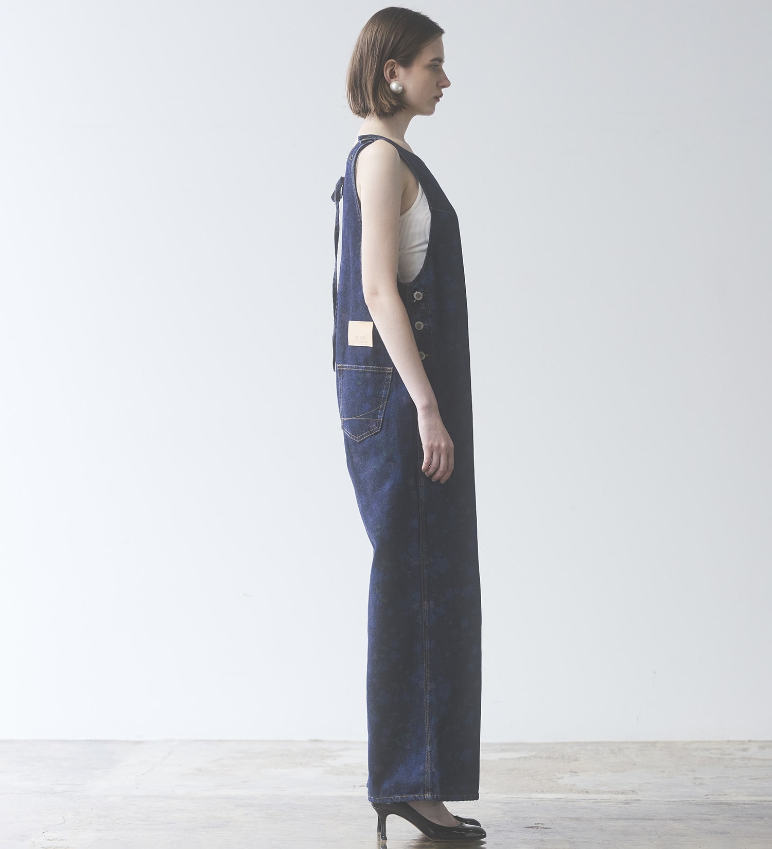 SOMETHING(サムシング)の【予約】atelier SOMETHING AMERICAN SLEEVE ALL IN ONE/アメリカンスリーブオールインワン【FLOWER】|オールインワン/サロペット/オーバーオール/レディース|ブルー