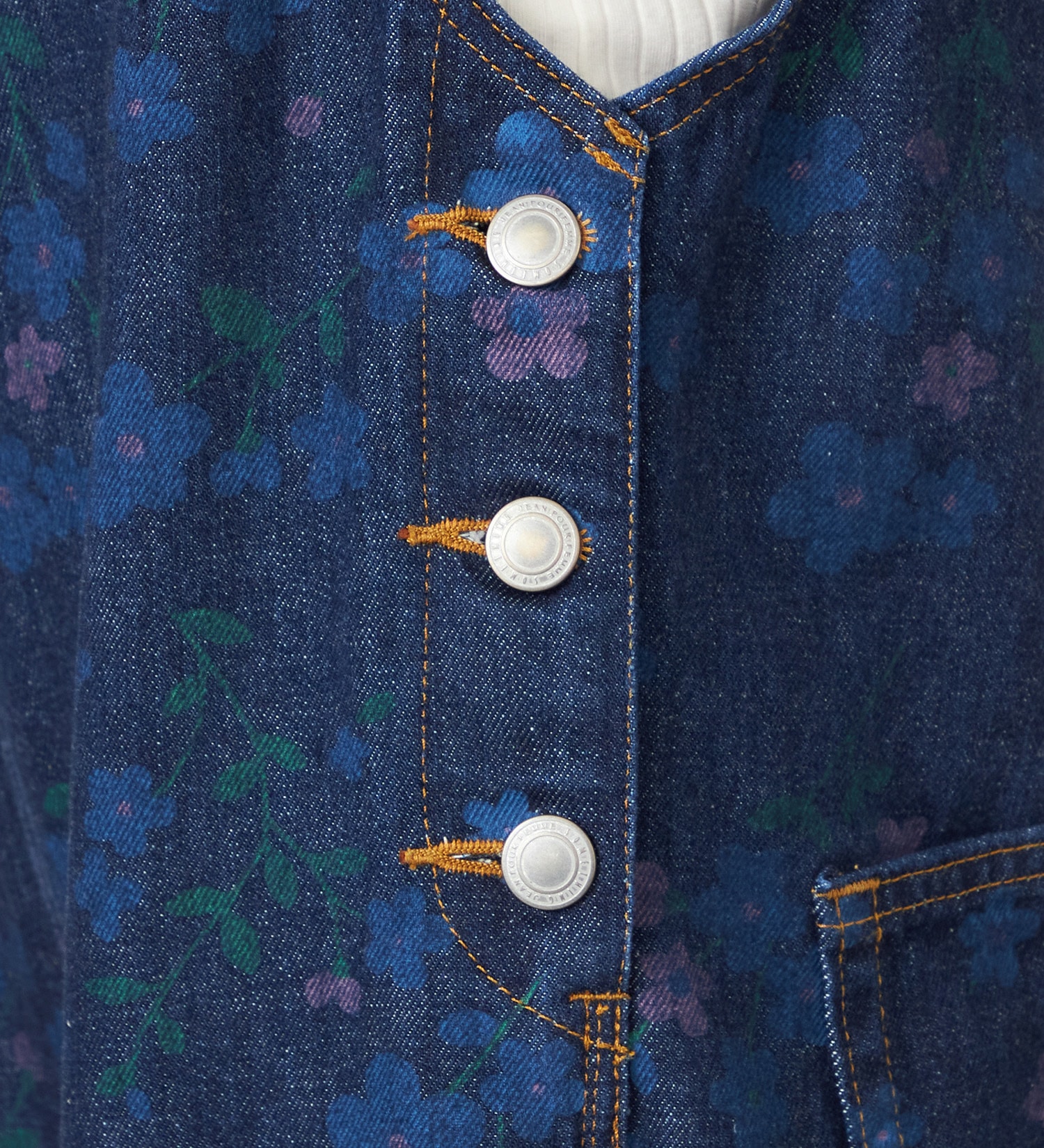 SOMETHING(サムシング)の【予約】atelier SOMETHING AMERICAN SLEEVE ALL IN ONE/アメリカンスリーブオールインワン【FLOWER】|オールインワン/サロペット/オーバーオール/レディース|ブルー