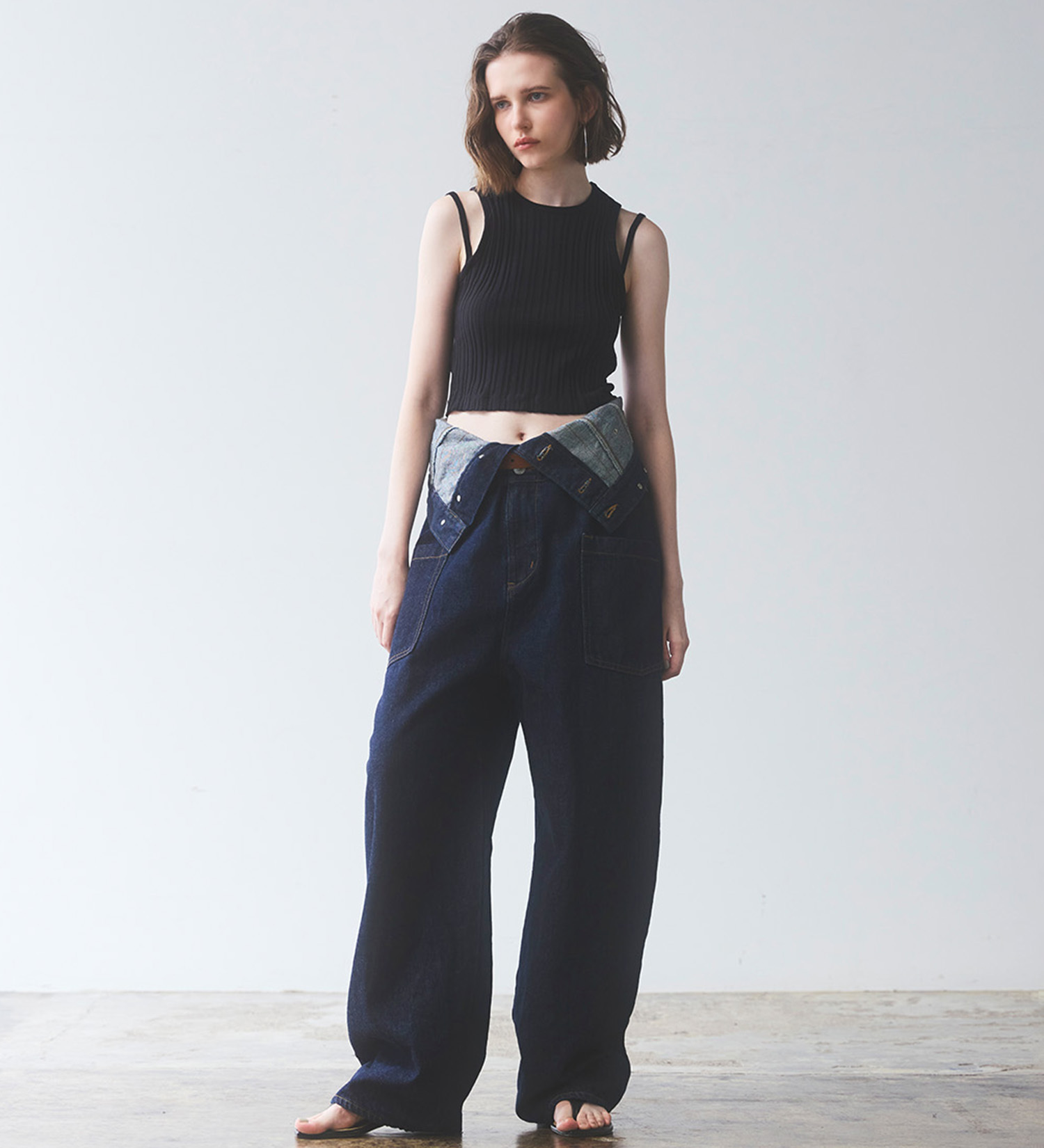 SOMETHING(サムシング)のatelier SOMETHING  BUTTON UP SALOPETTE/サロペット|オールインワン/サロペット/オーバーオール/レディース|インディゴブルー