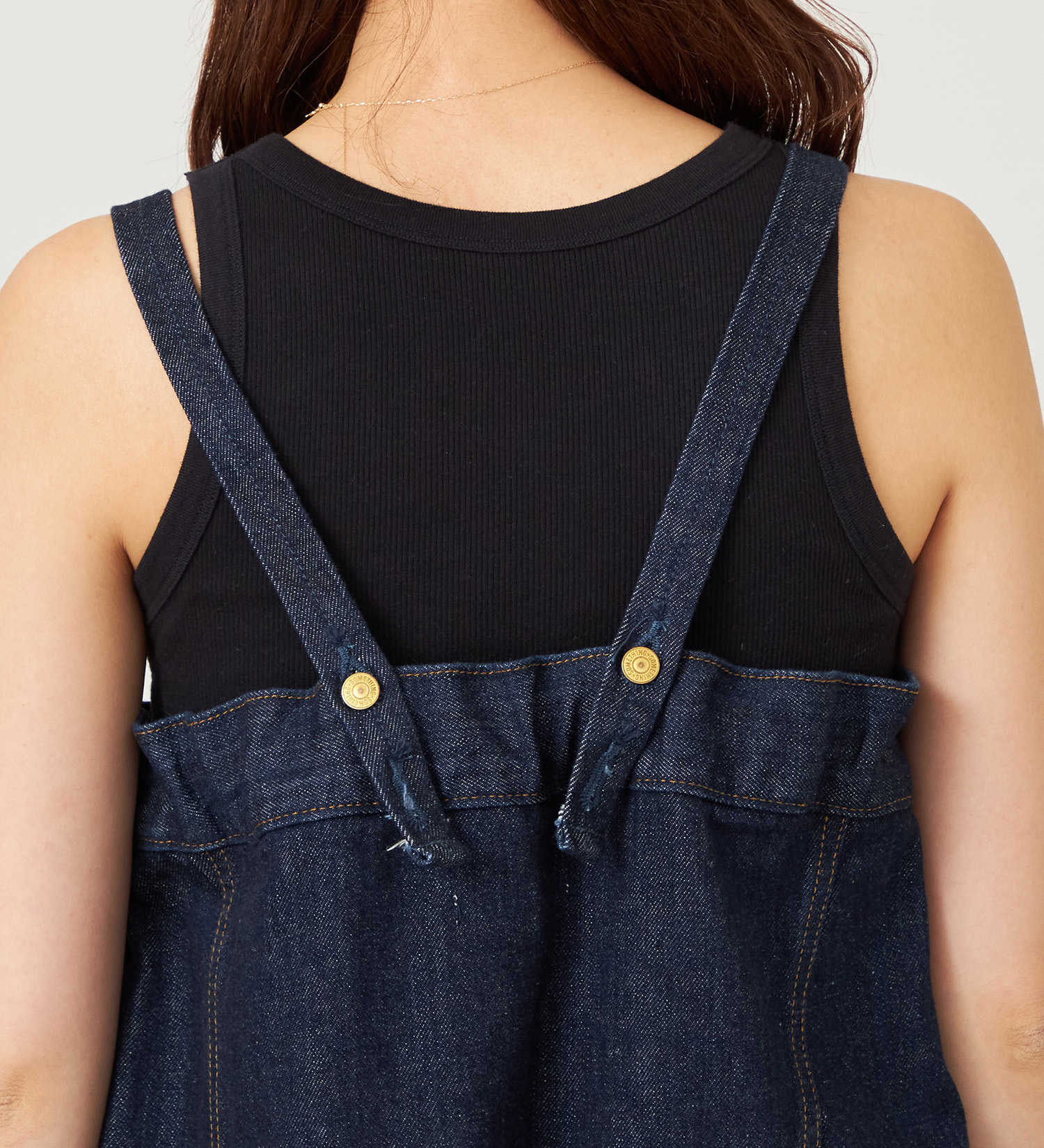 SOMETHING(サムシング)のatelier SOMETHING  BUTTON UP SALOPETTE/サロペット|オールインワン/サロペット/オーバーオール/レディース|インディゴブルー