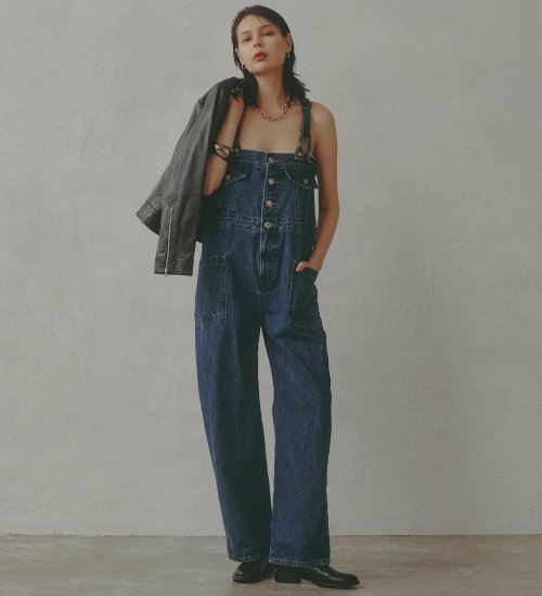 【予約】atelier SOMETHING  BUTTON UP SALOPETTE/アトリエサムシング2WAYデニムサロペット