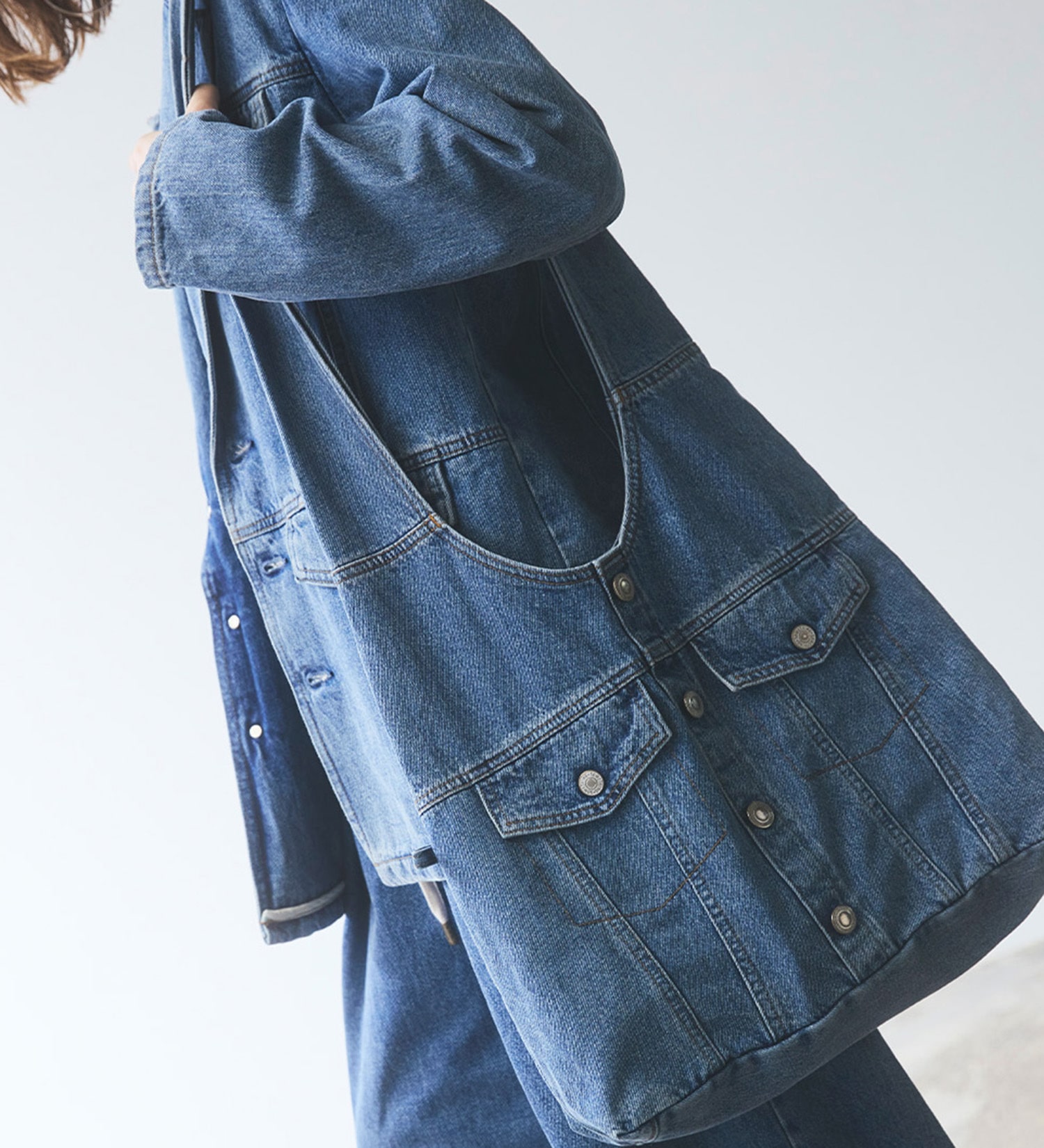 SOMETHING(サムシング)のatelier SOMETHING JACKET DETAIL BAG (BIG)/バッグ|バッグ/トートバッグ/レディース|ブルー