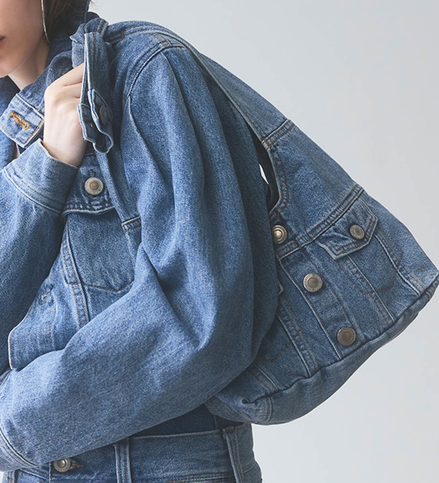 SOMETHING(サムシング)のatelier SOMETHING JACKET DETAIL BAG (SMALL)|バッグ/トートバッグ/レディース|ブルー