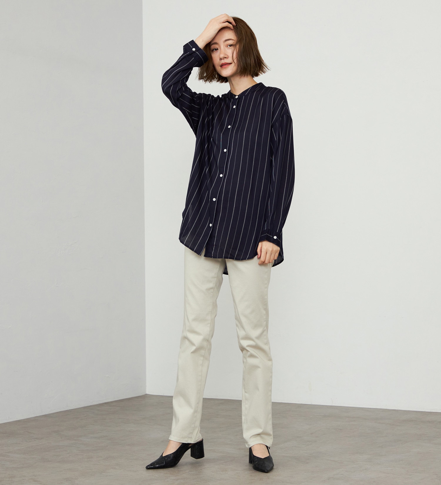 SOMETHING(サムシング)の【百貨店・直営店限定】SOMETHING printemps 股上深め ストレートデニムパンツ|パンツ/デニム/ジーンズパンツ/レディース|サンドベージュ