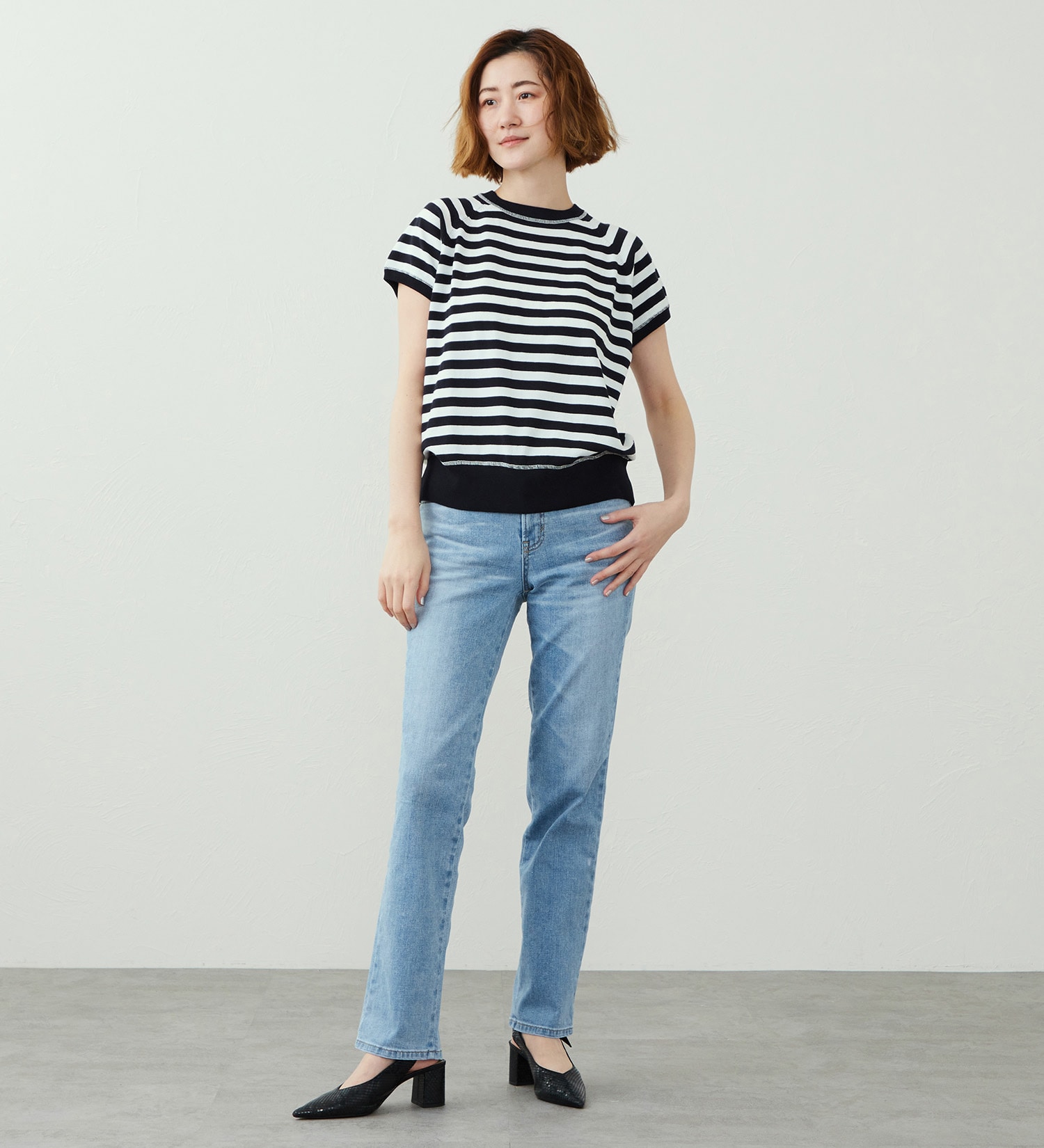 SOMETHING(サムシング)の【百貨店・直営店限定】SOMETHING printemps 股上深め ストレートデニムパンツ|パンツ/デニム/ジーンズパンツ/レディース|ブルー