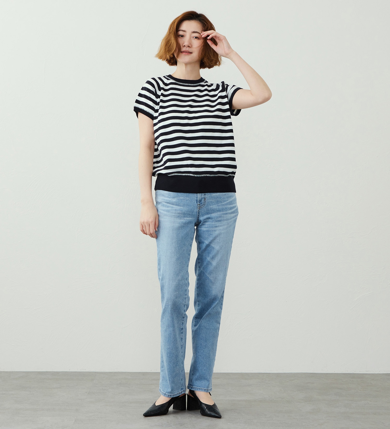 SOMETHING(サムシング)の【百貨店・直営店限定】SOMETHING printemps 股上深め ストレートデニムパンツ|パンツ/デニム/ジーンズパンツ/レディース|ブルー