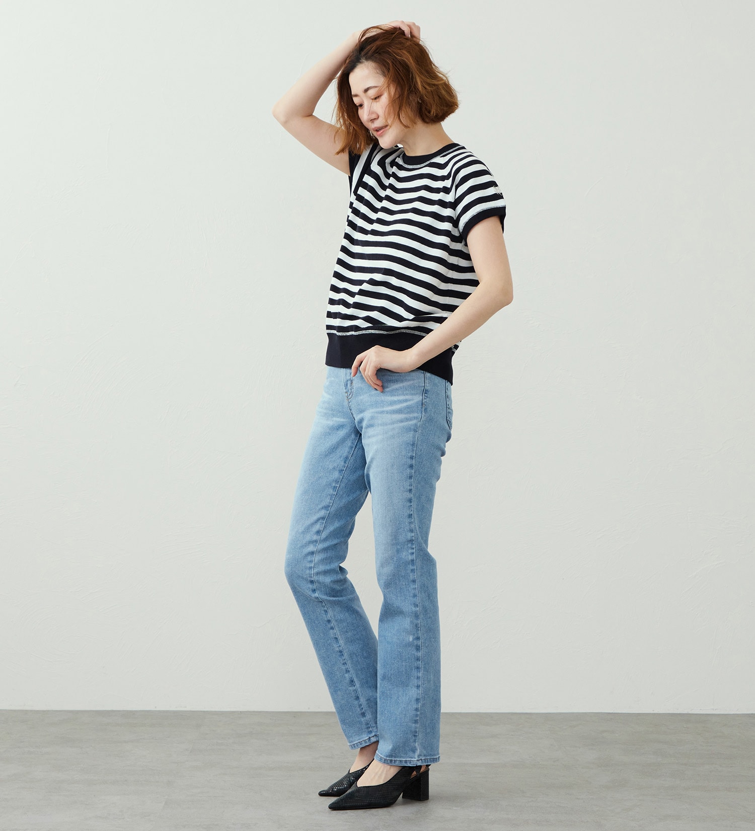 SOMETHING(サムシング)の【百貨店・直営店限定】SOMETHING printemps 股上深め ストレートデニムパンツ|パンツ/デニム/ジーンズパンツ/レディース|ブルー