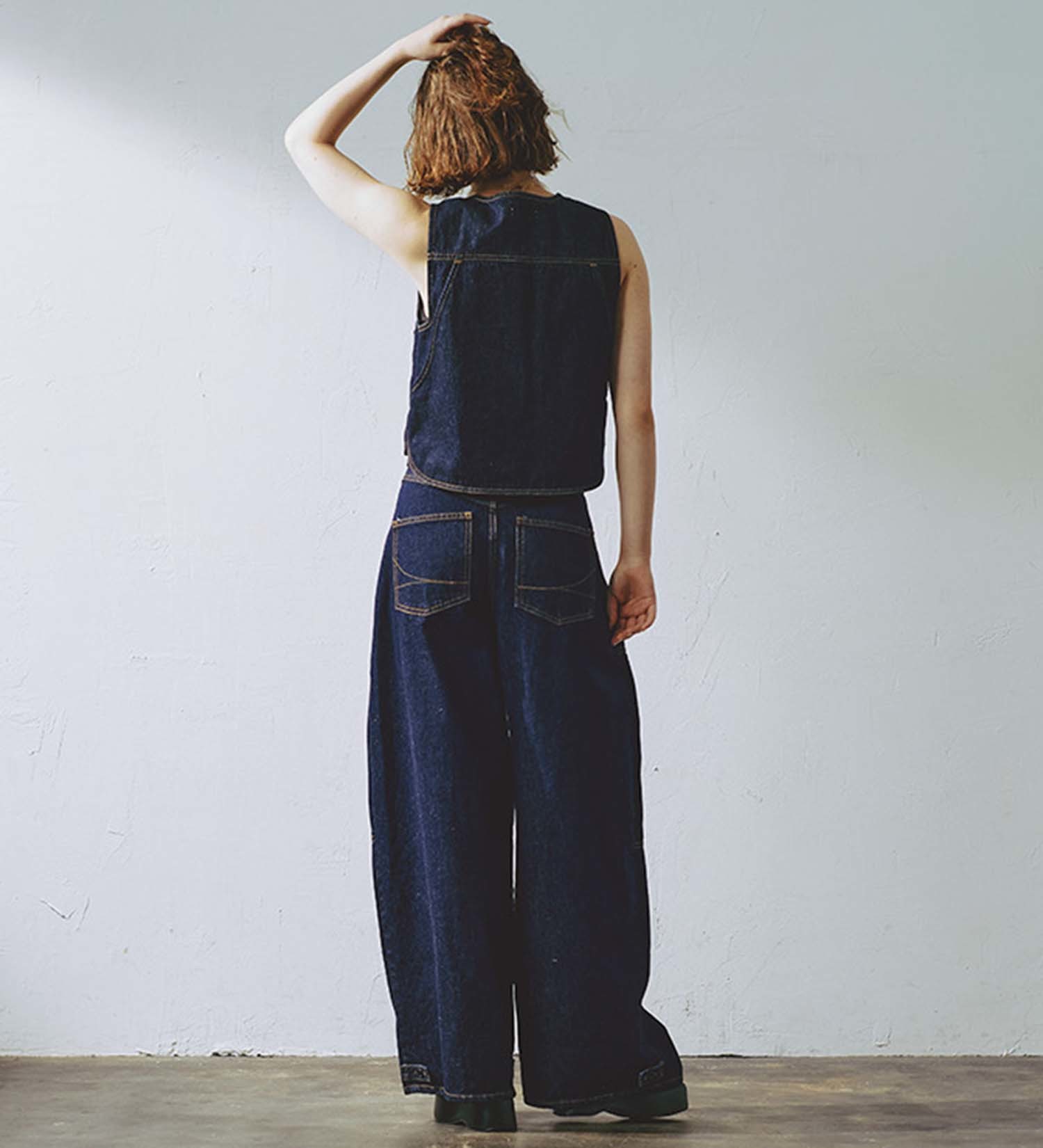 SOMETHING(サムシング)のatelier SOMETHING FISHER MAN VEST /フィッシャーマンベスト|トップス/その他トップス/レディース|インディゴブルー