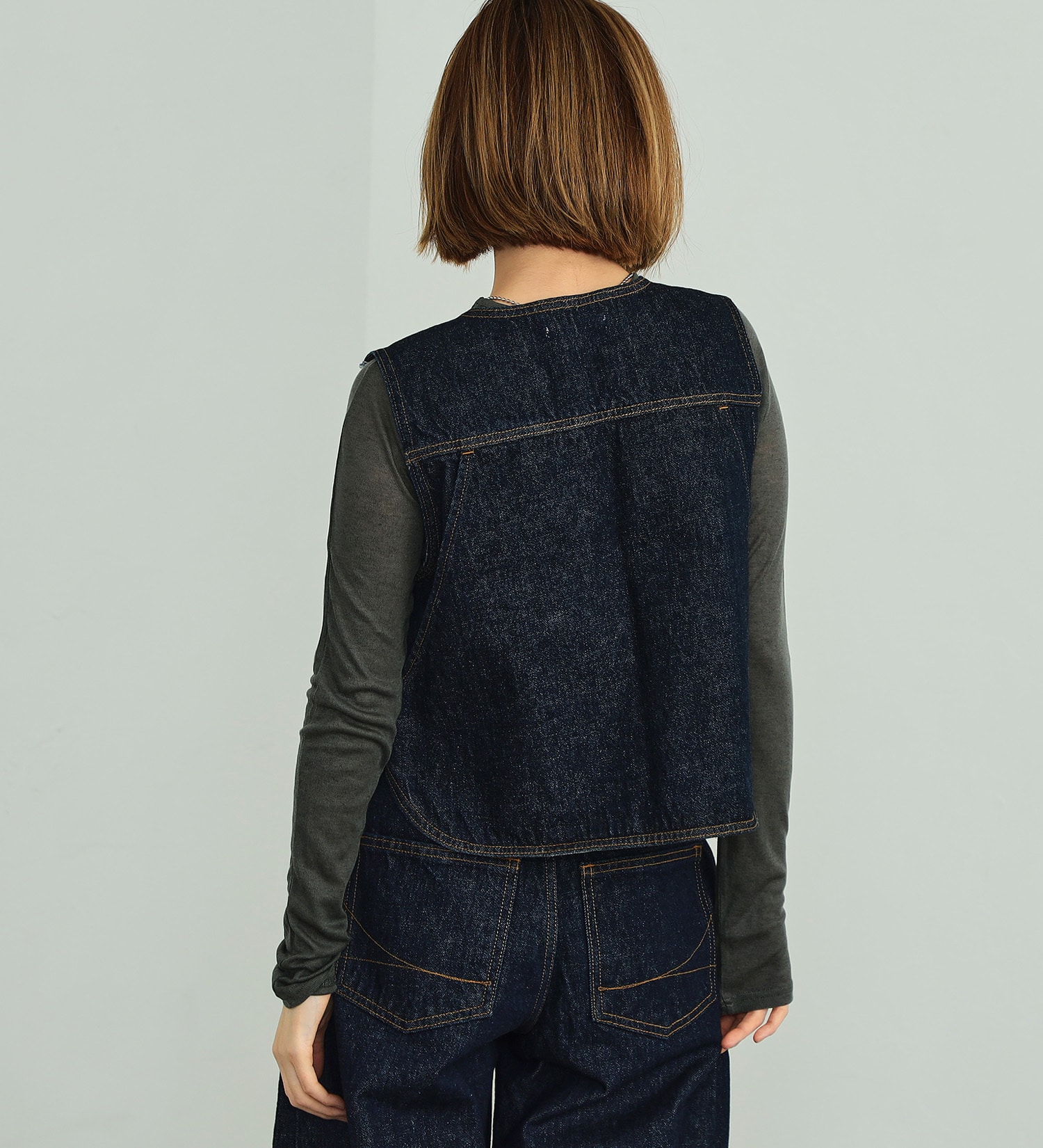 SOMETHING(サムシング)のatelier SOMETHING FISHER MAN VEST /フィッシャーマンベスト|トップス/その他トップス/レディース|インディゴブルー