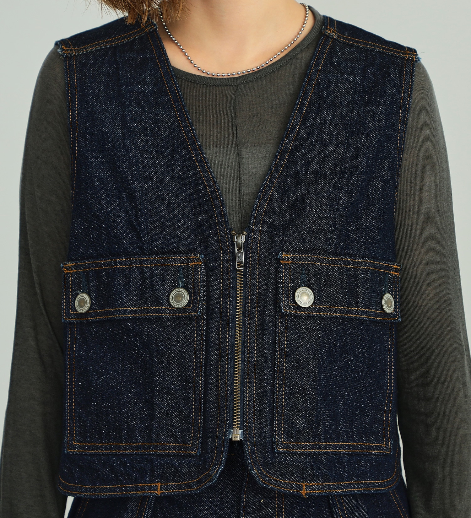 SOMETHING(サムシング)のatelier SOMETHING FISHER MAN VEST /フィッシャーマンベスト|トップス/その他トップス/レディース|インディゴブルー