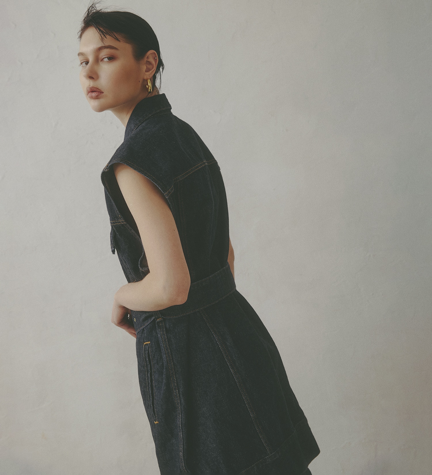 SOMETHING(サムシング)の【予約】atelier SOMETHING BELTED DENIM JACKET/アトリエサムシングベルテッドデニムジャケット|ジャケット/アウター/デニムジャケット/レディース|インディゴブルー