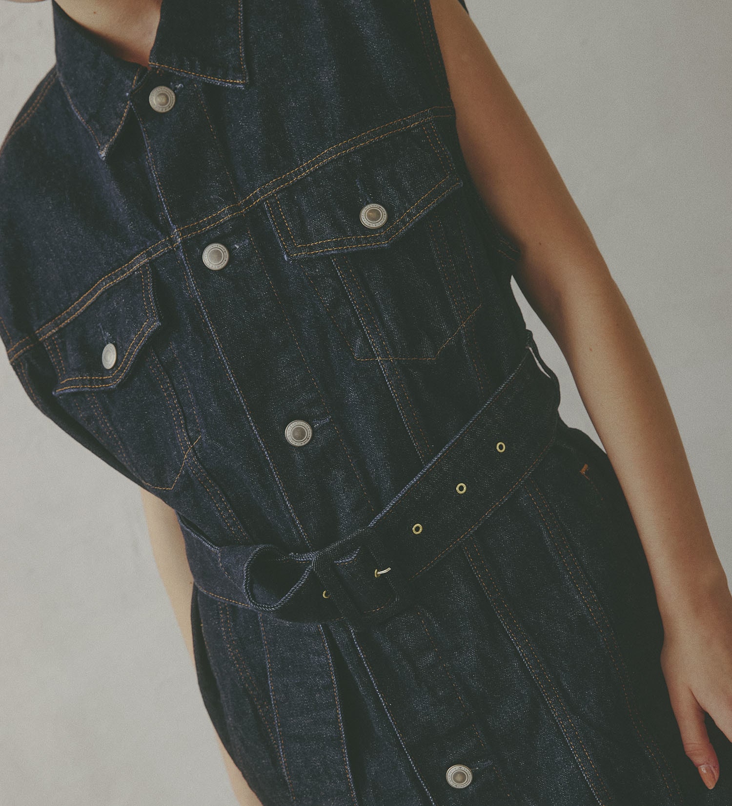 SOMETHING(サムシング)の【予約】atelier SOMETHING BELTED DENIM JACKET/アトリエサムシングベルテッドデニムジャケット|ジャケット/アウター/デニムジャケット/レディース|インディゴブルー