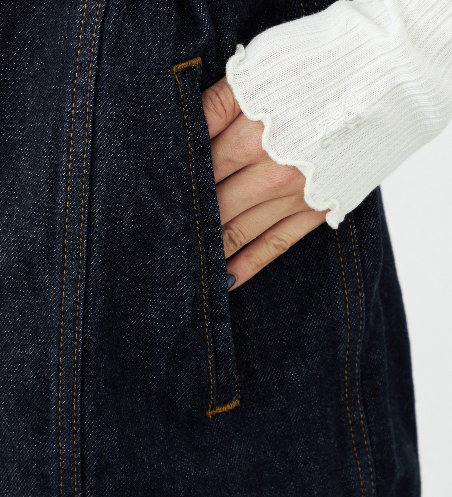 SOMETHING(サムシング)の【予約】atelier SOMETHING BELTED DENIM JACKET/アトリエサムシングベルテッドデニムジャケット|ジャケット/アウター/デニムジャケット/レディース|インディゴブルー