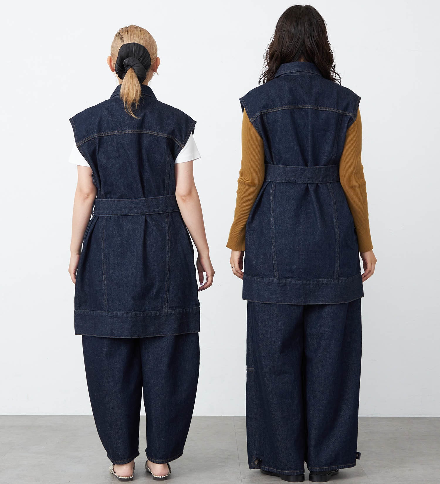 SOMETHING(サムシング)の【試着対象】【GISELe 10月号掲載】atelier SOMETHING BELTED DENIM JACKET/アトリエサムシングベルテッドデニムジャケット|ジャケット/アウター/デニムジャケット/レディース|インディゴブルー