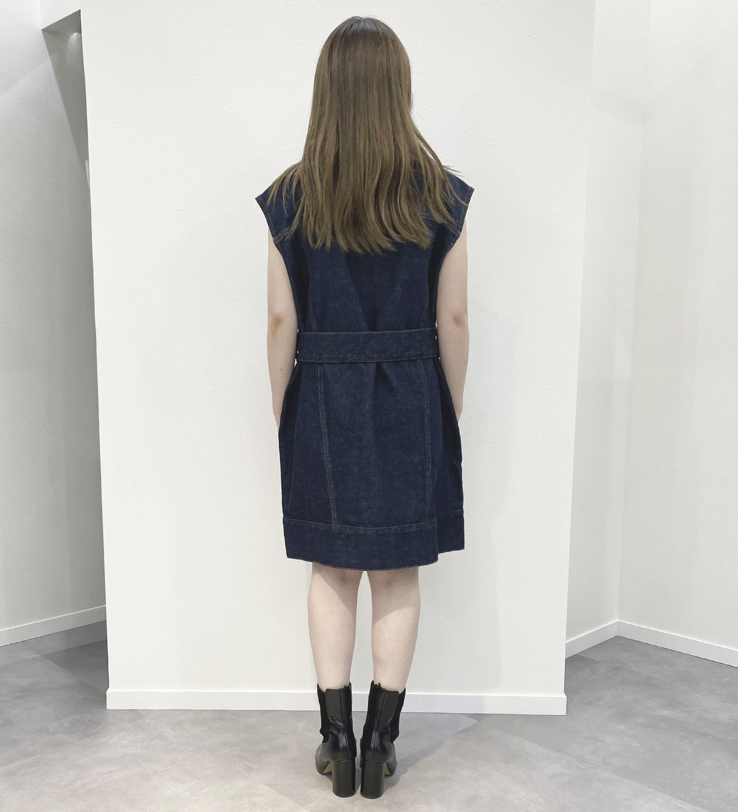 SOMETHING(サムシング)の【試着対象】【GISELe 10月号掲載】atelier SOMETHING BELTED DENIM JACKET/アトリエサムシングベルテッドデニムジャケット|ジャケット/アウター/デニムジャケット/レディース|インディゴブルー
