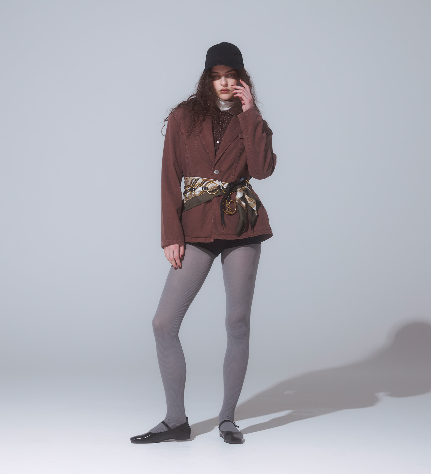 SOMETHING(サムシング)の【予約】atelier SOMETHING drape TAYLORED JACKET/ドレープテーラードデニムジャケット|ジャケット/アウター/テーラードジャケット/レディース|ブラウン