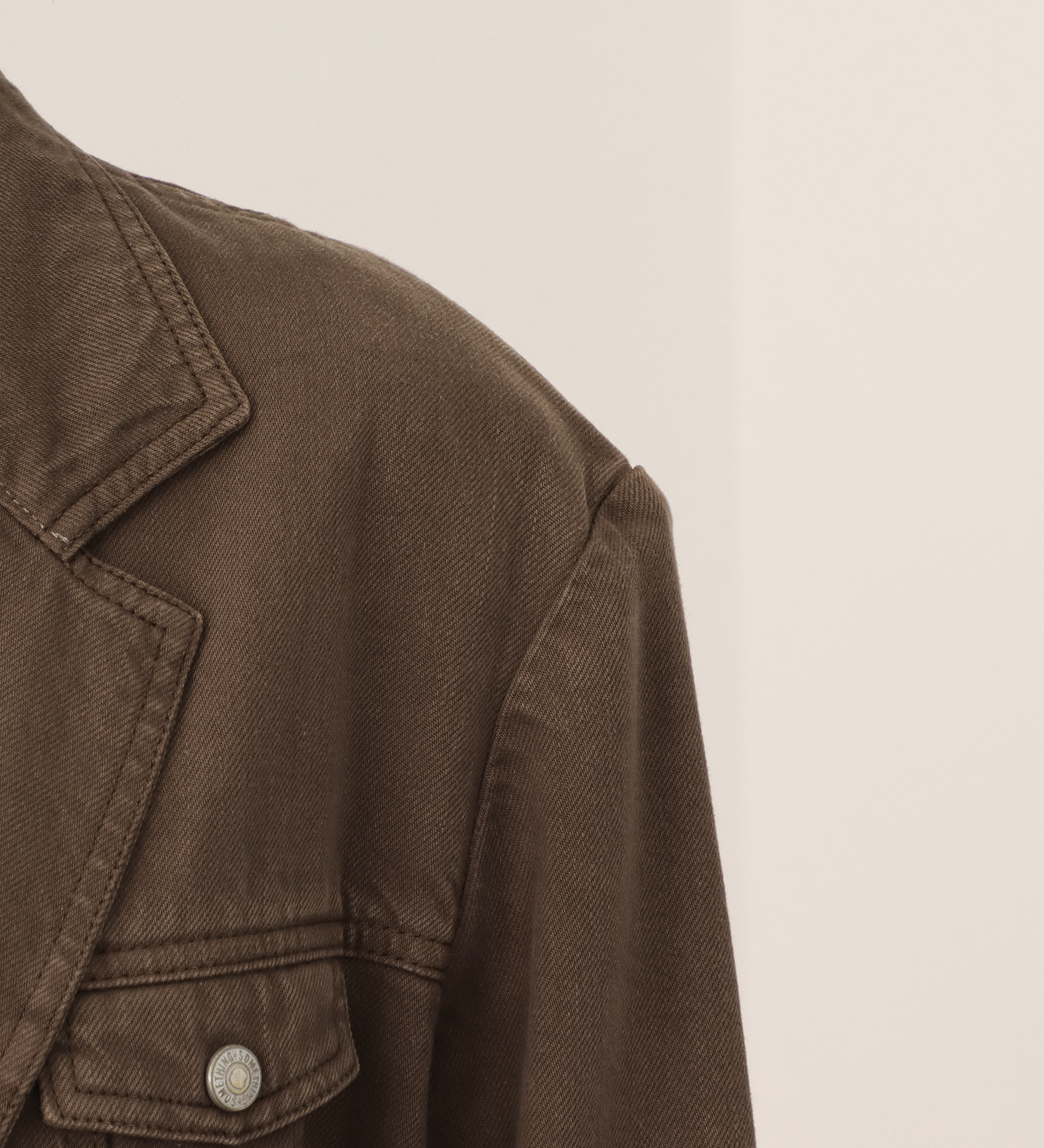 SOMETHING(サムシング)の【予約】atelier SOMETHING drape TAYLORED JACKET/ドレープテーラードデニムジャケット|ジャケット/アウター/テーラードジャケット/レディース|ブラウン