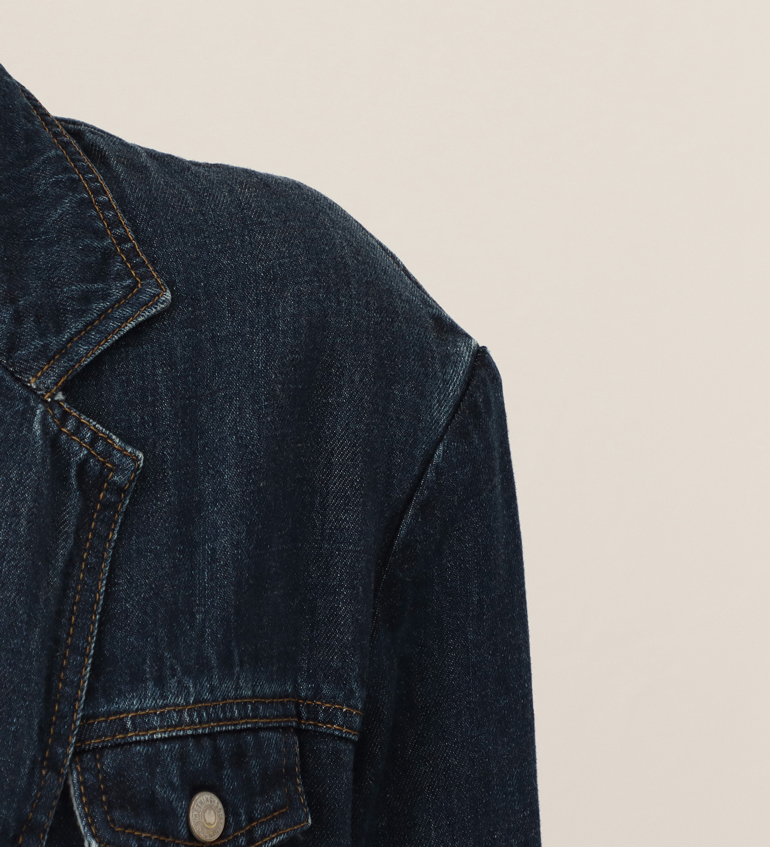 SOMETHING(サムシング)の【予約】atelier SOMETHING drape TAYLORED JACKET/ドレープテーラードデニムジャケット|ジャケット/アウター/テーラードジャケット/レディース|中色ブルー