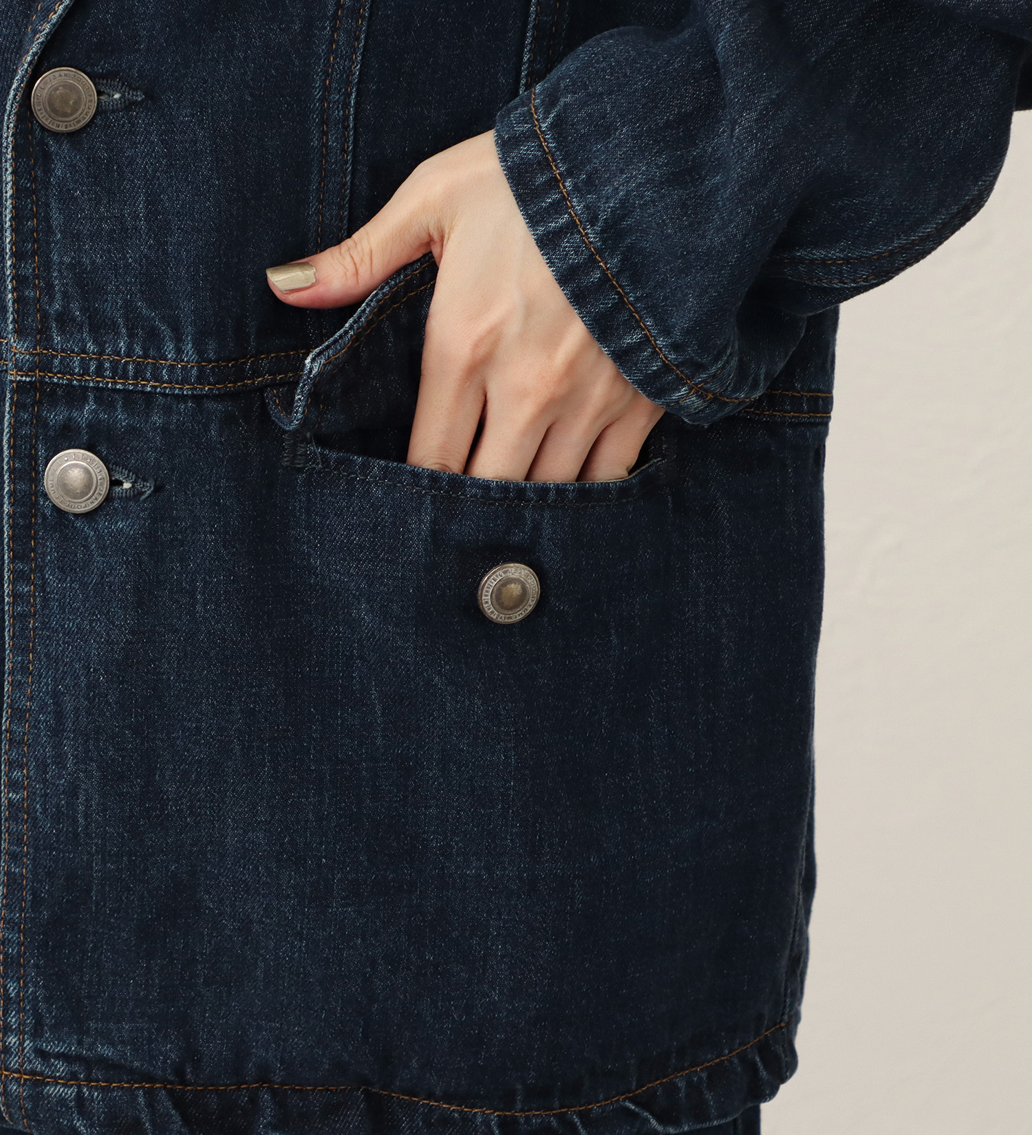 SOMETHING(サムシング)の【予約】atelier SOMETHING drape TAYLORED JACKET/ドレープテーラードデニムジャケット|ジャケット/アウター/テーラードジャケット/レディース|中色ブルー